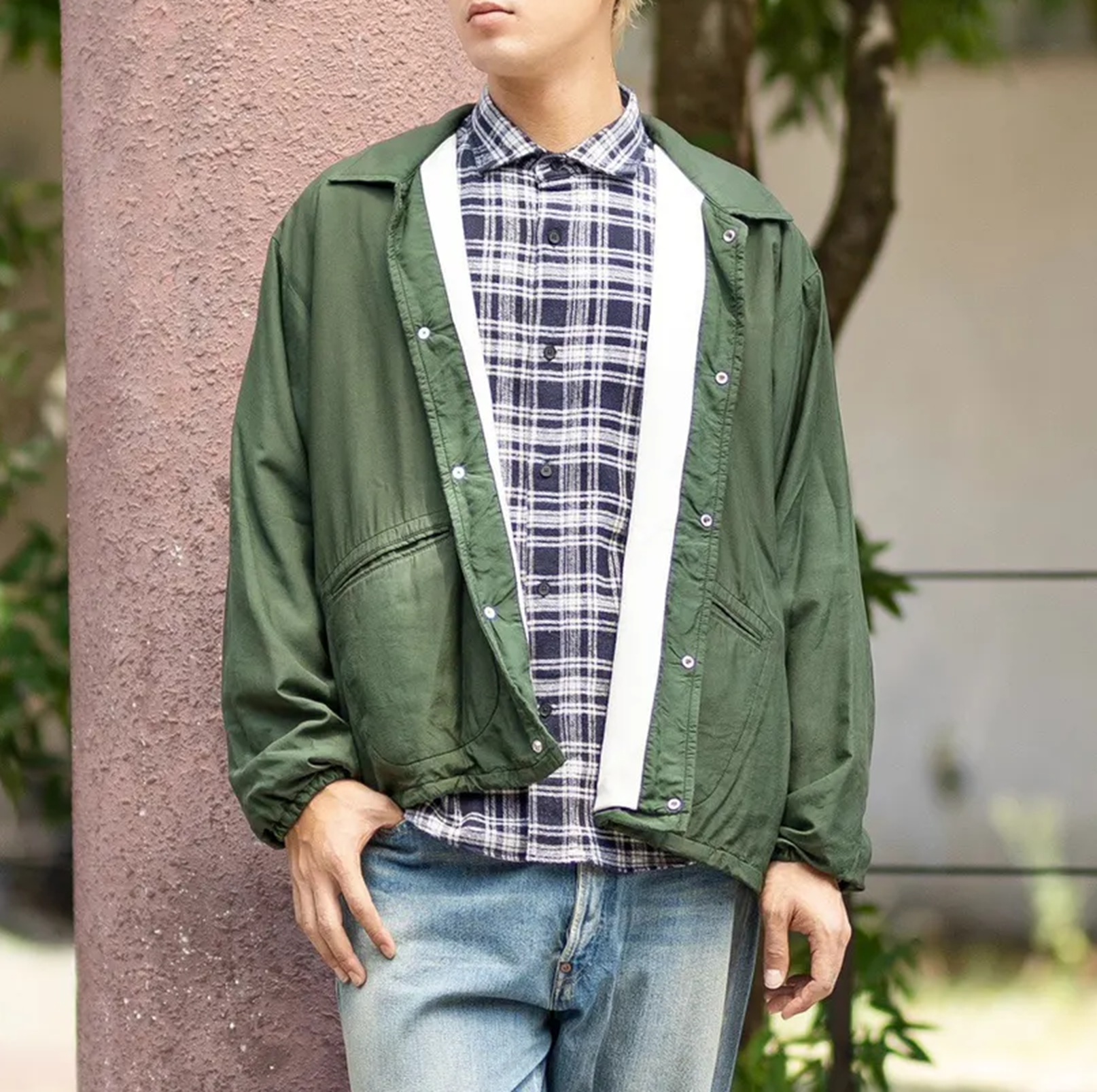 A.PRESSE 2026 A/W VINTAGE WASHED SILK TAHHETA COACH JACKET (26AAP-01-49) - PRE ORDER ITEM (預訂中)