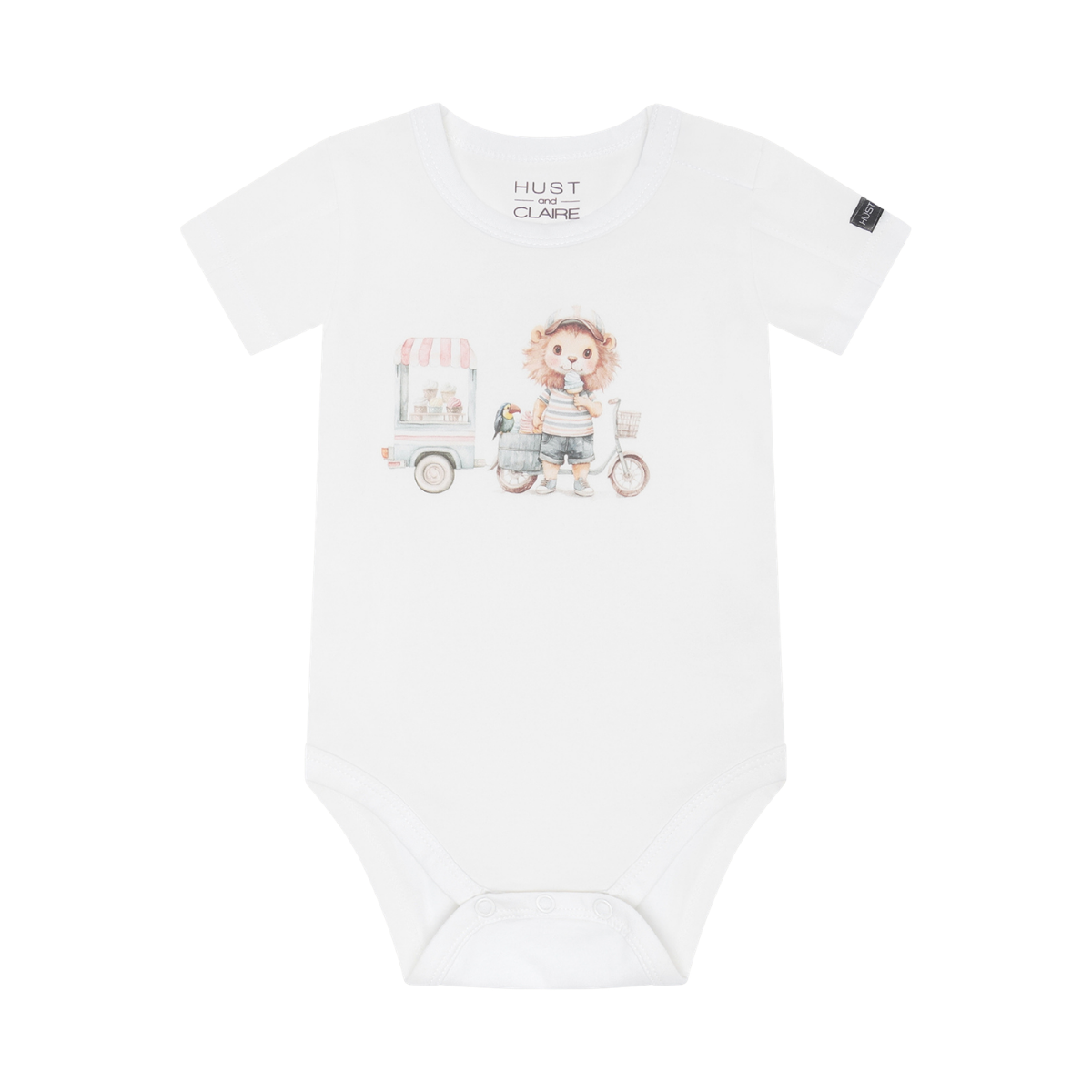 〖 Hust & Claire 〗米白獅子冰淇淋店包屁衣
