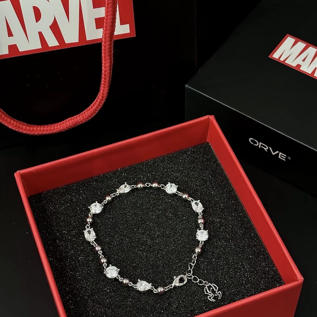 （預購）漫威Marvel 蜘蛛人 閃鑽 蜘蛛吊墜 手鍊