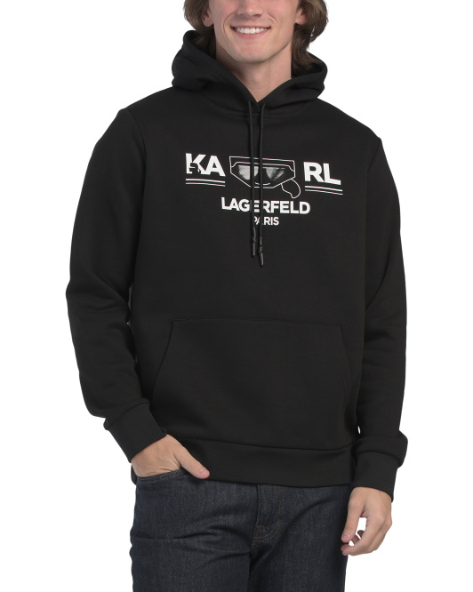 【預購】KARL LAGERFELD PARIS H082204 男裝連帽衛衣 (黑色)