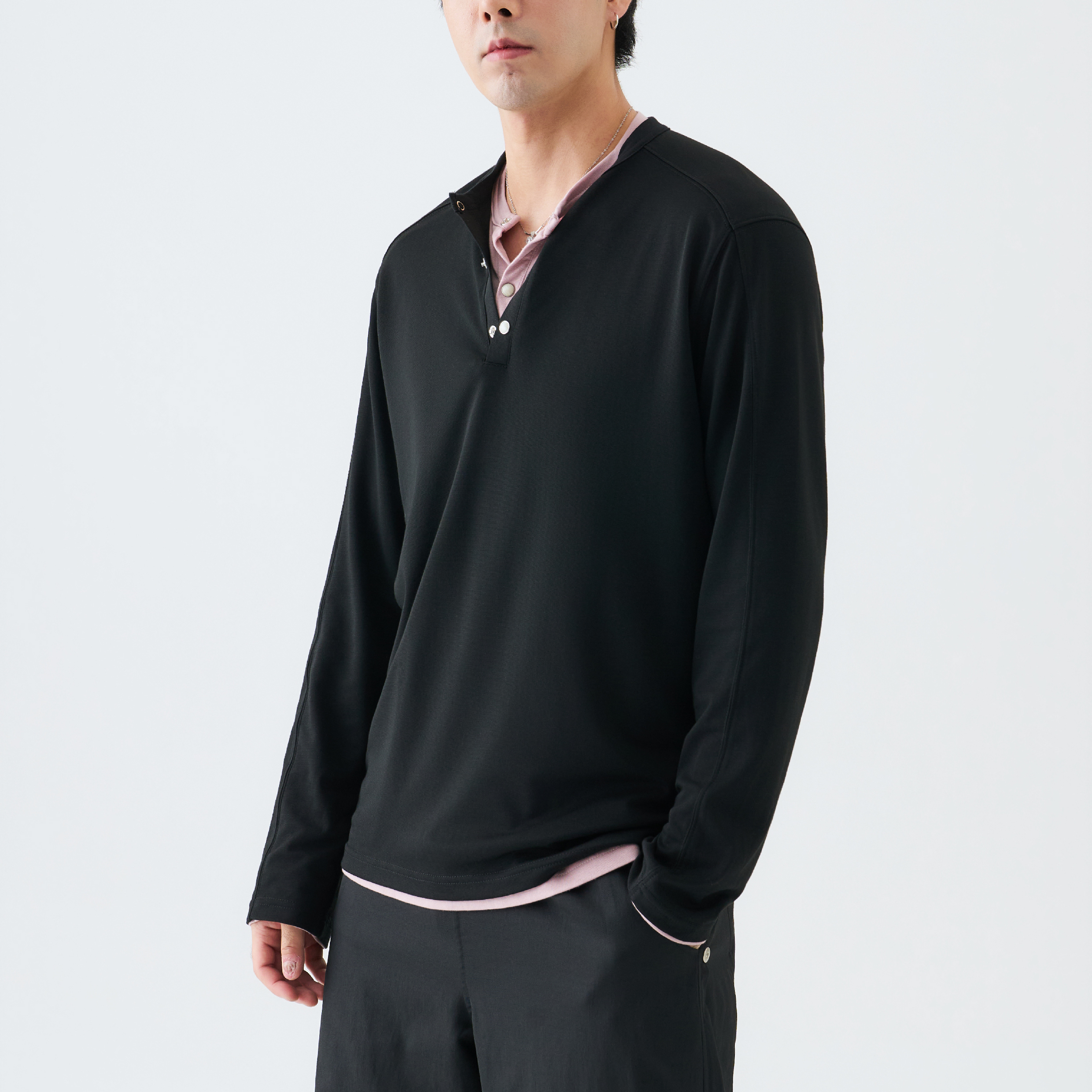 TANOXI TENCEL™ Henley LS Tee 天絲 亨利領長袖Tee [TNX-T471]