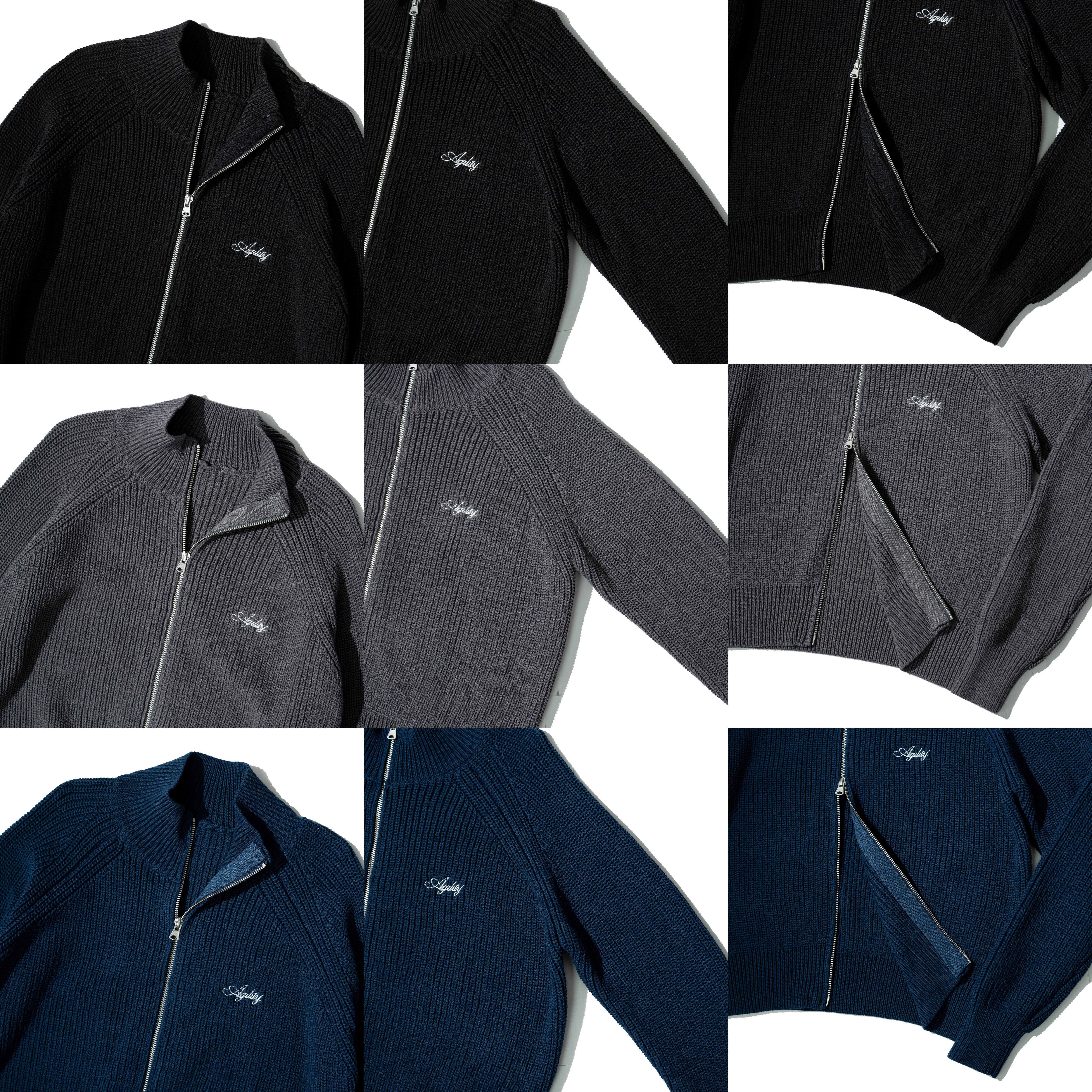 AGILITY Rib Knit Zip Jacket 針織羅紋 立領外套 [KN9]