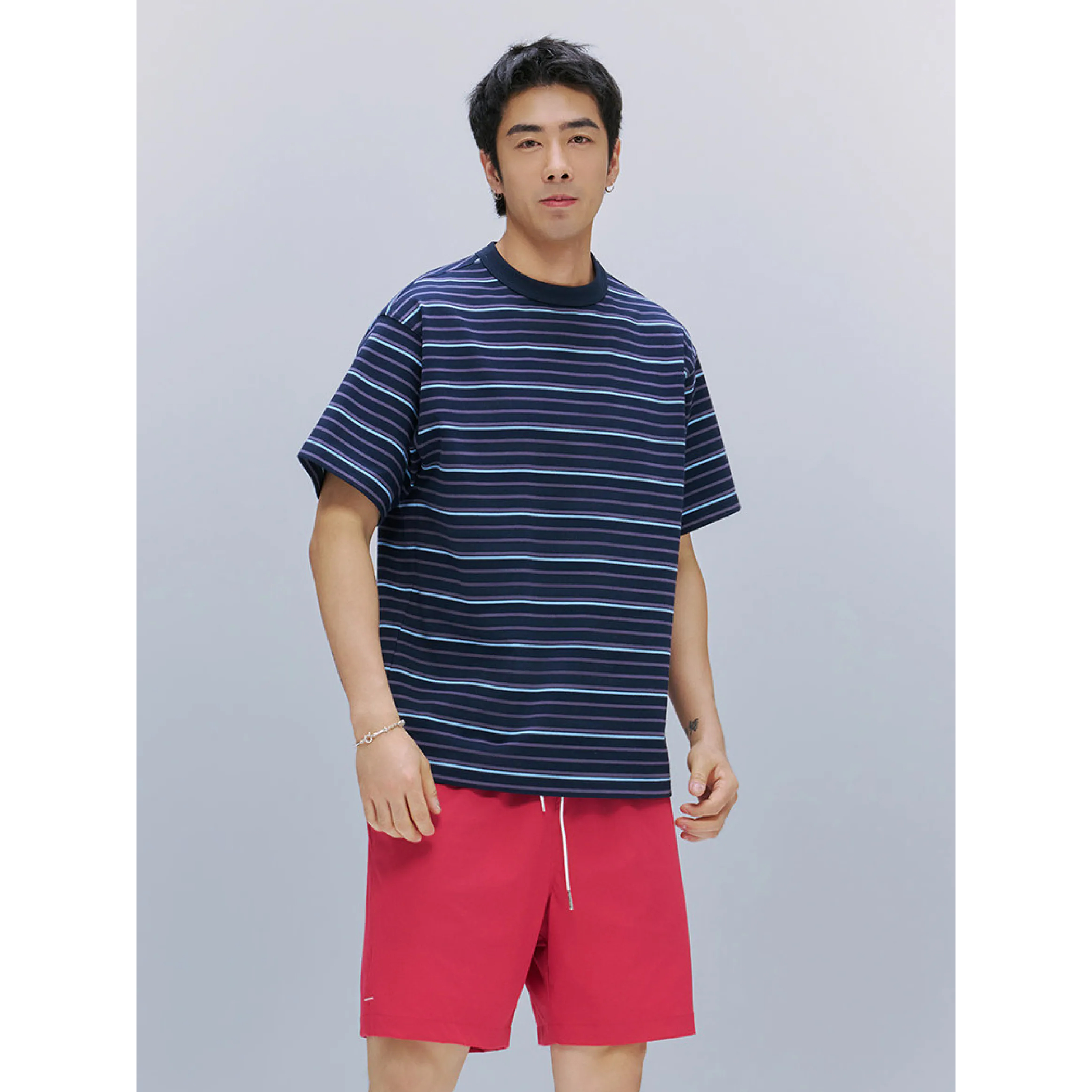 TANOXI Color-Block Stripe Tee 撞色 條紋短Tee [TNX-T428]