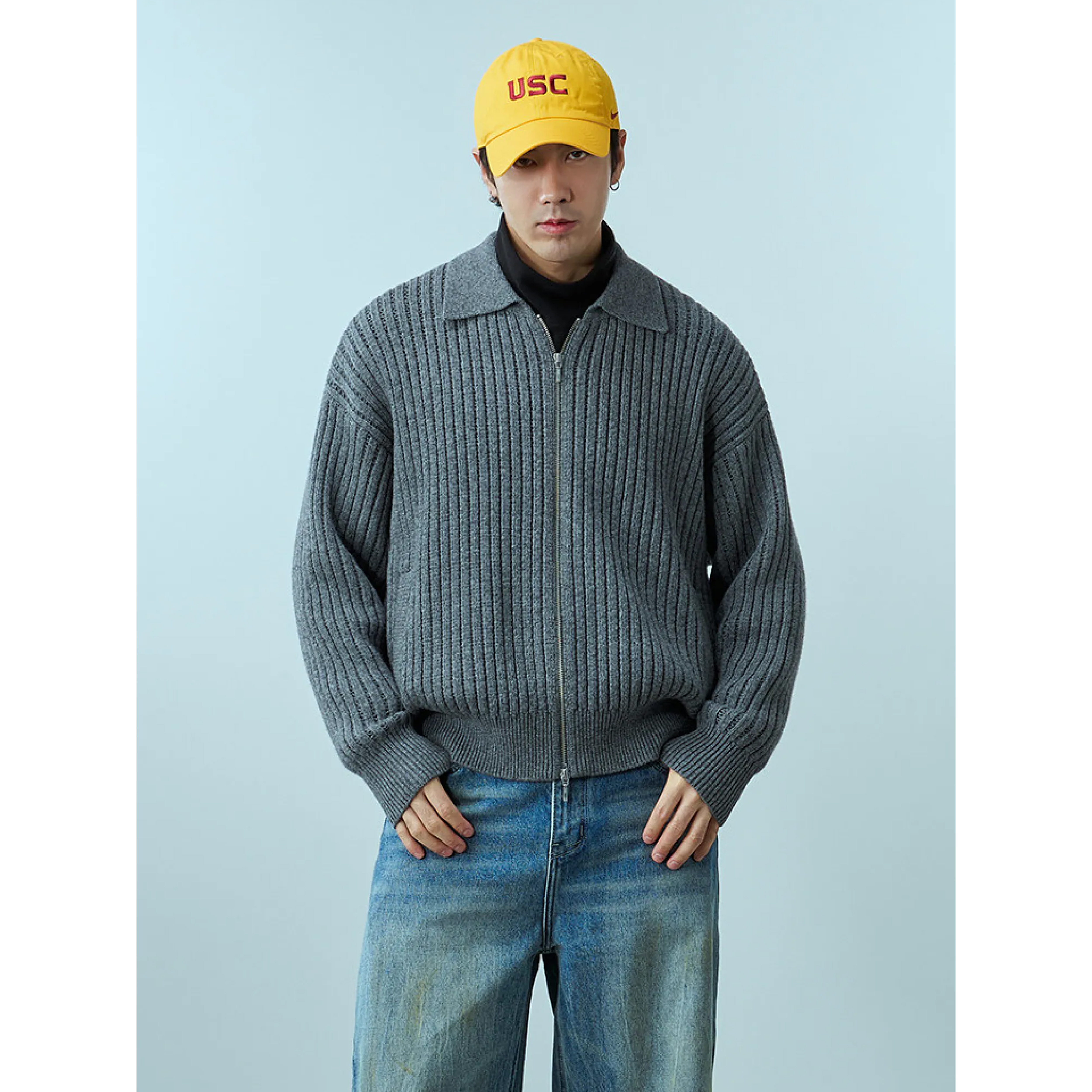 TANOXI Merino Wool Knit Jacket 美麗諾羊毛 拉鍊毛衣 [TNX-M005]