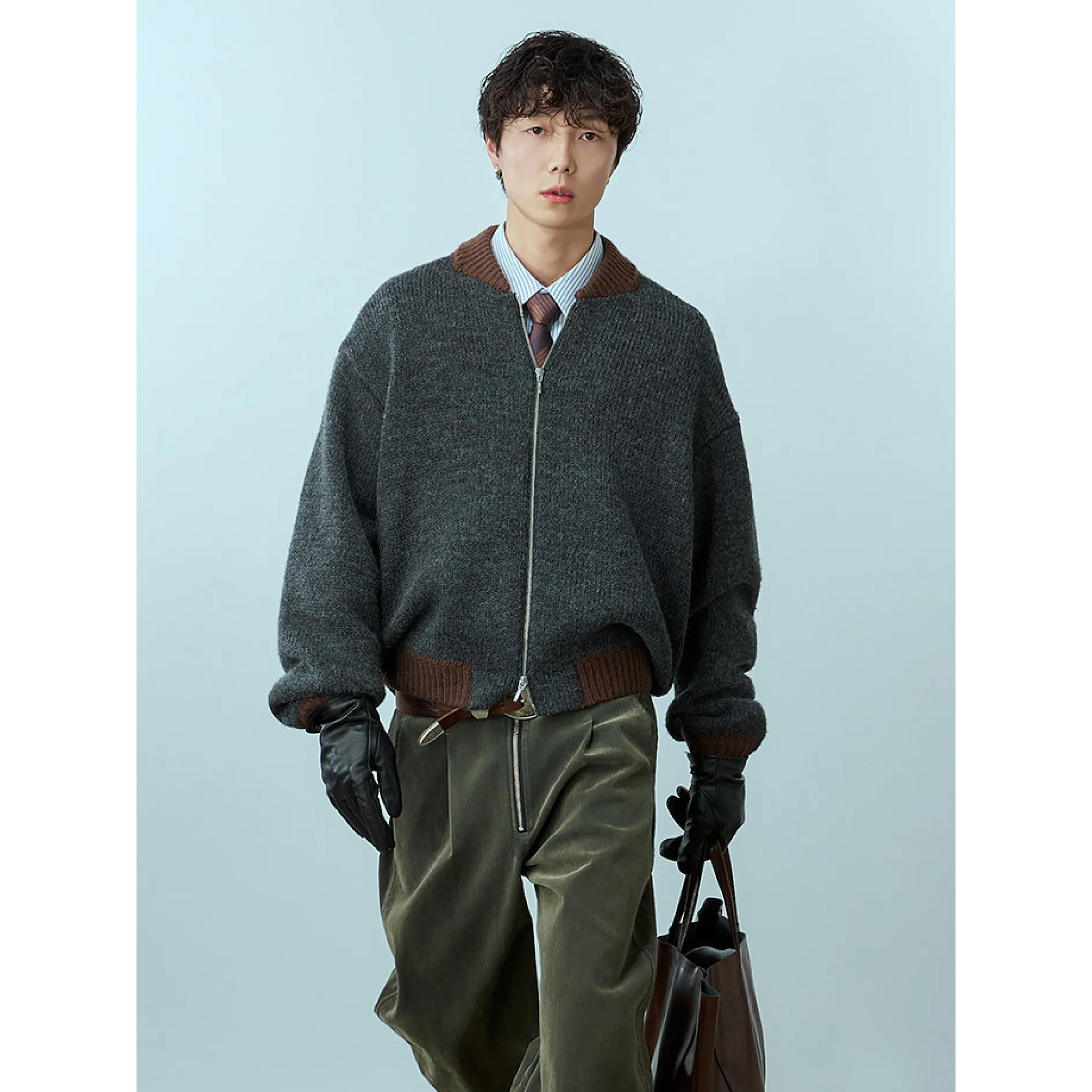 TANOXI Merino Wool Baseball Jacket 美麗諾羊毛混紡 棒球毛衣外套 [TNX-M011]