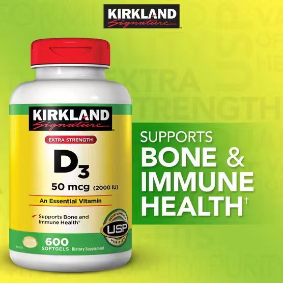 【預購】Kirkland Signature H0822122 高強度維他命D3軟膠囊 (50mcg/600粒裝)