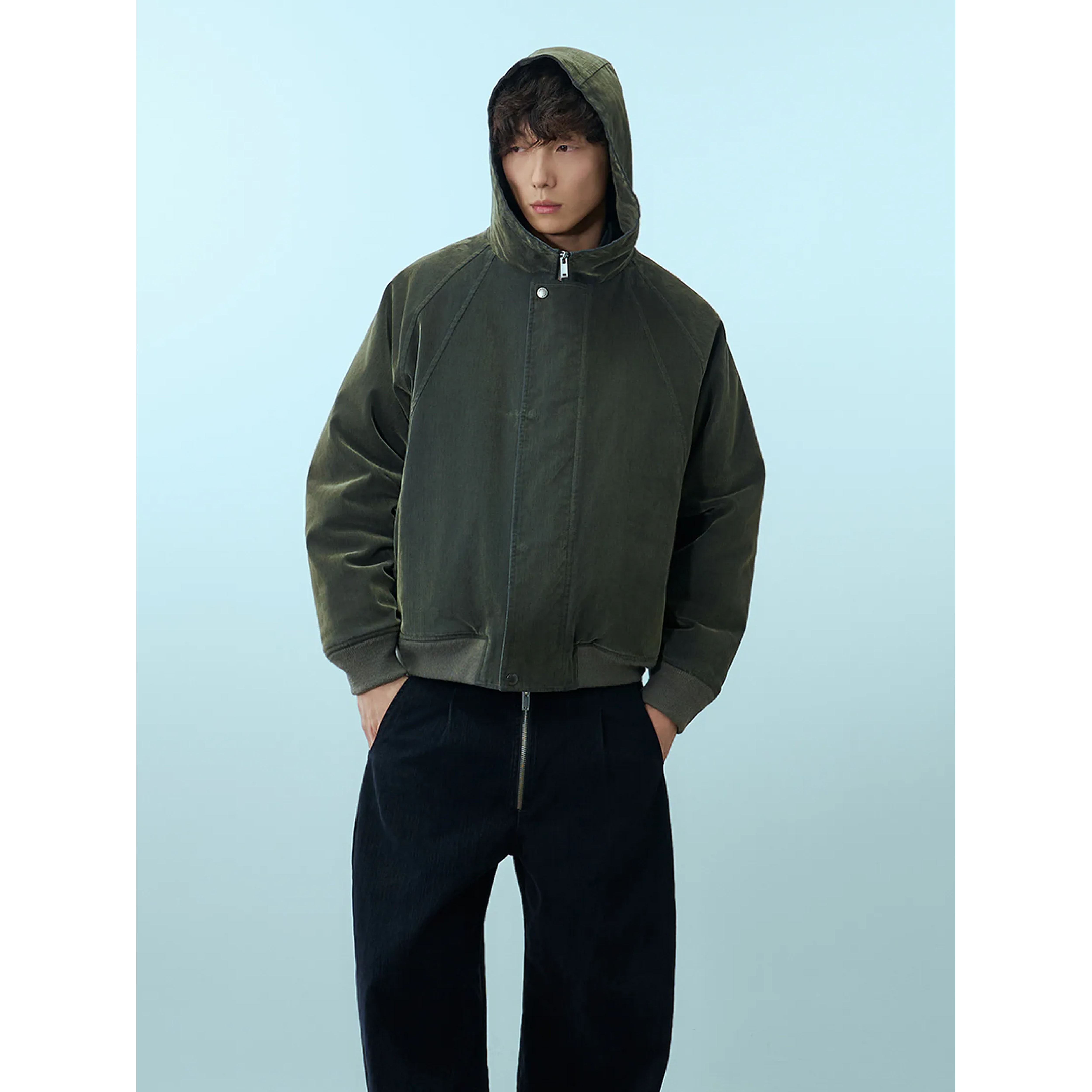 TANOXI Washed Denim Bomber Jacket 植絨 牛仔外套 [TNX-J176]