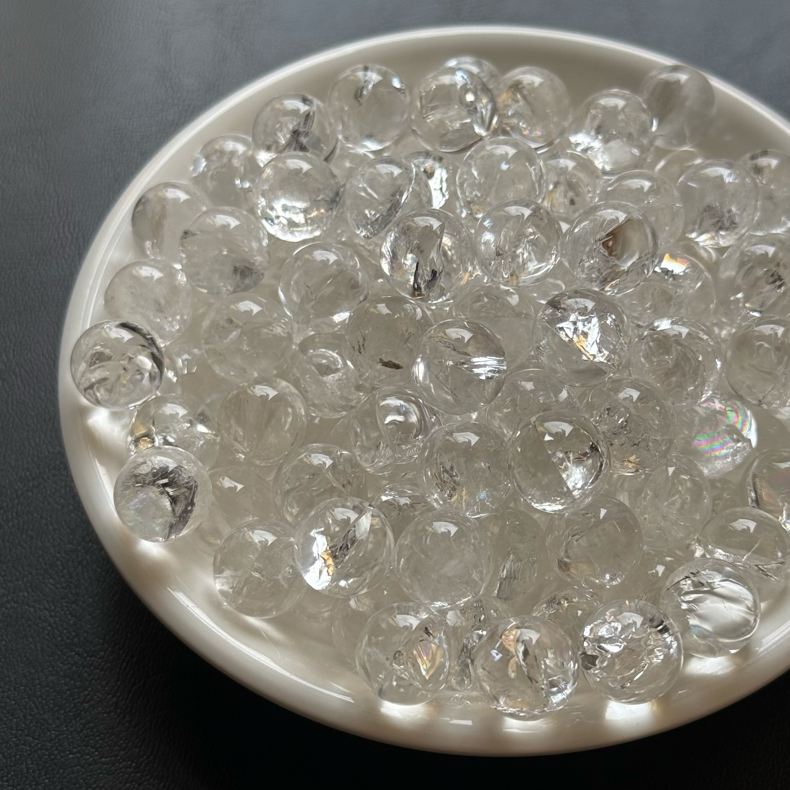 [原石] 爆彩白水晶 小球 約 10mm