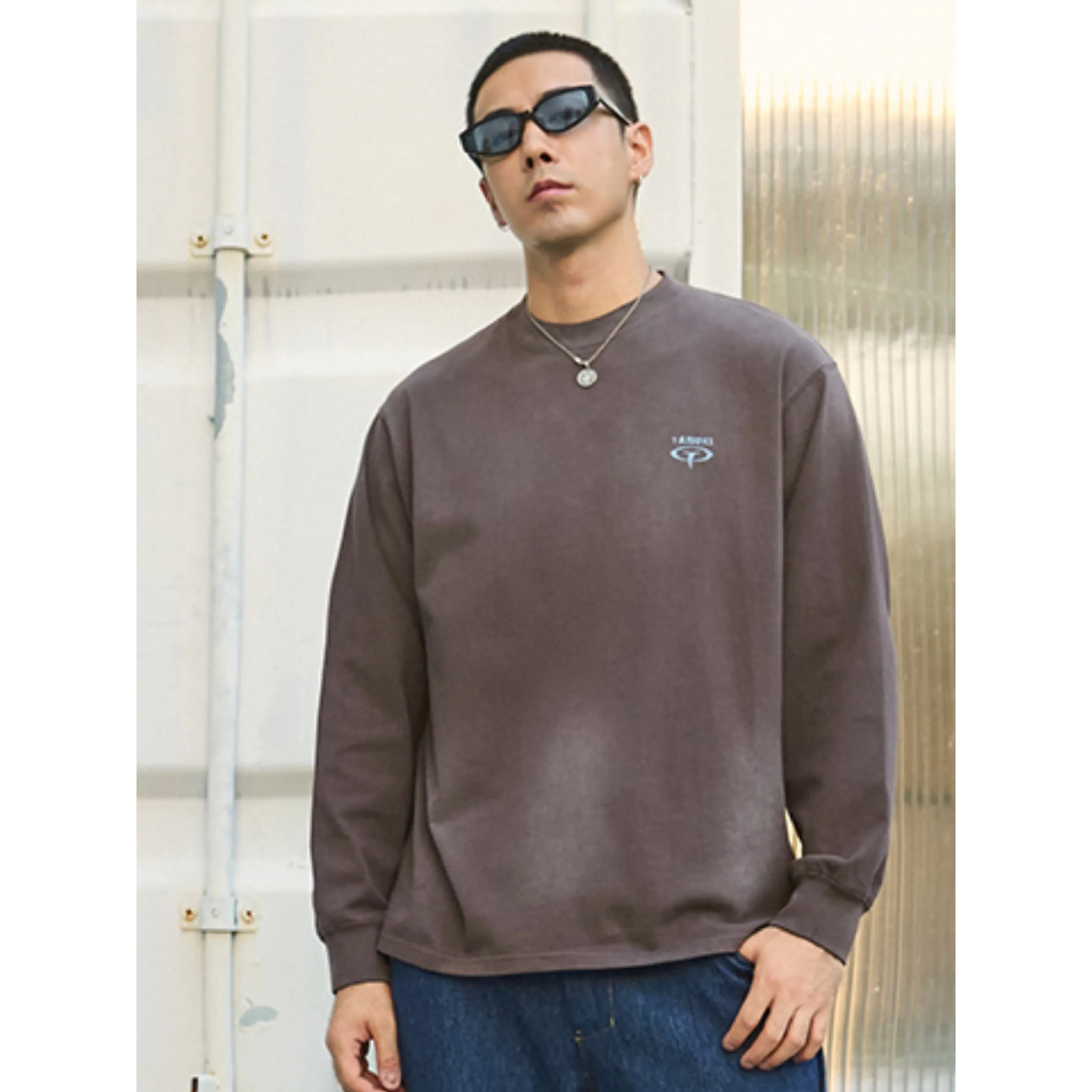 TANOXI Washed LS Tee 燕歸巢印花 水洗做舊長袖Tee [TNX-T385]