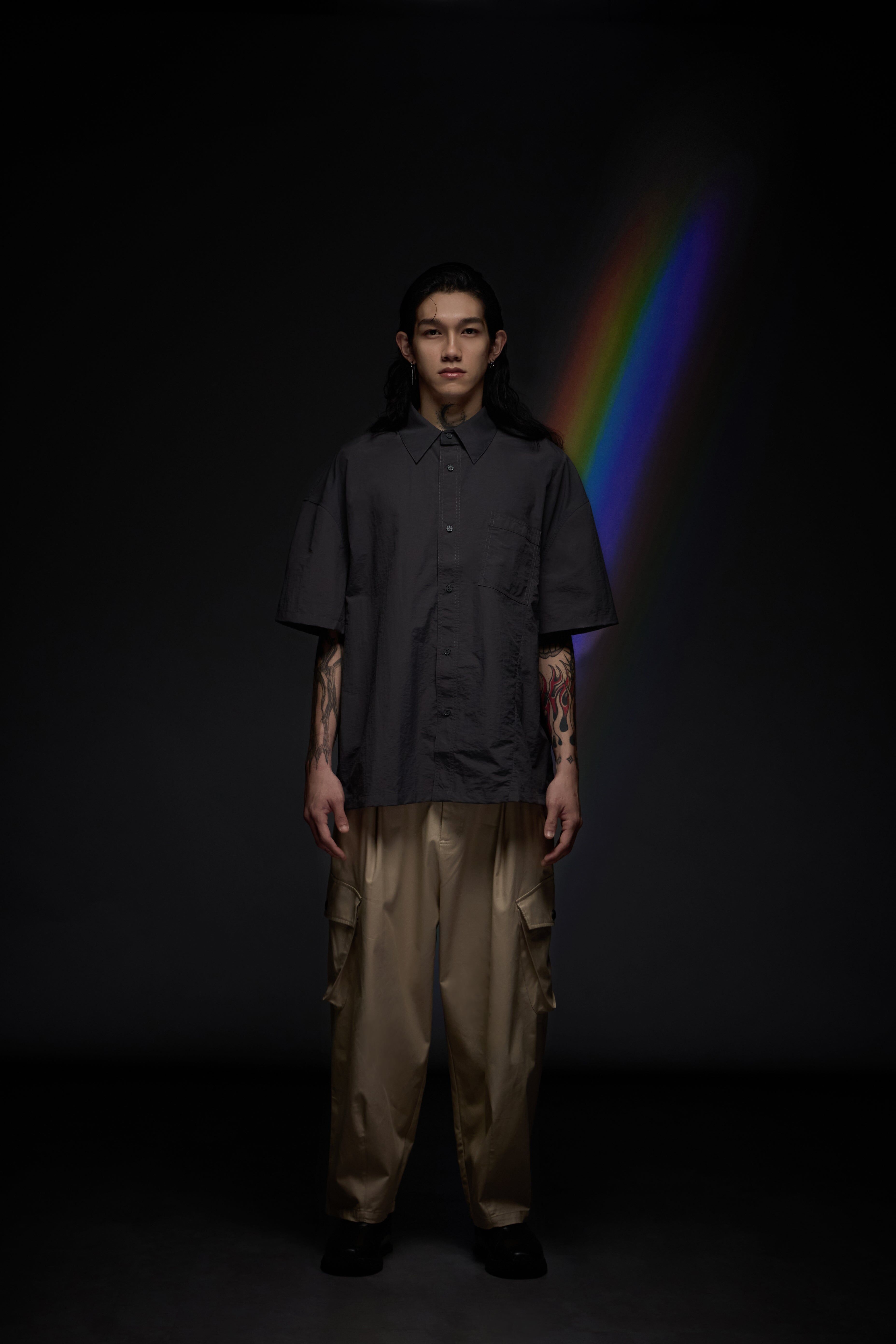 稜線不對稱短袖襯衫｜Ridgeline Shirt