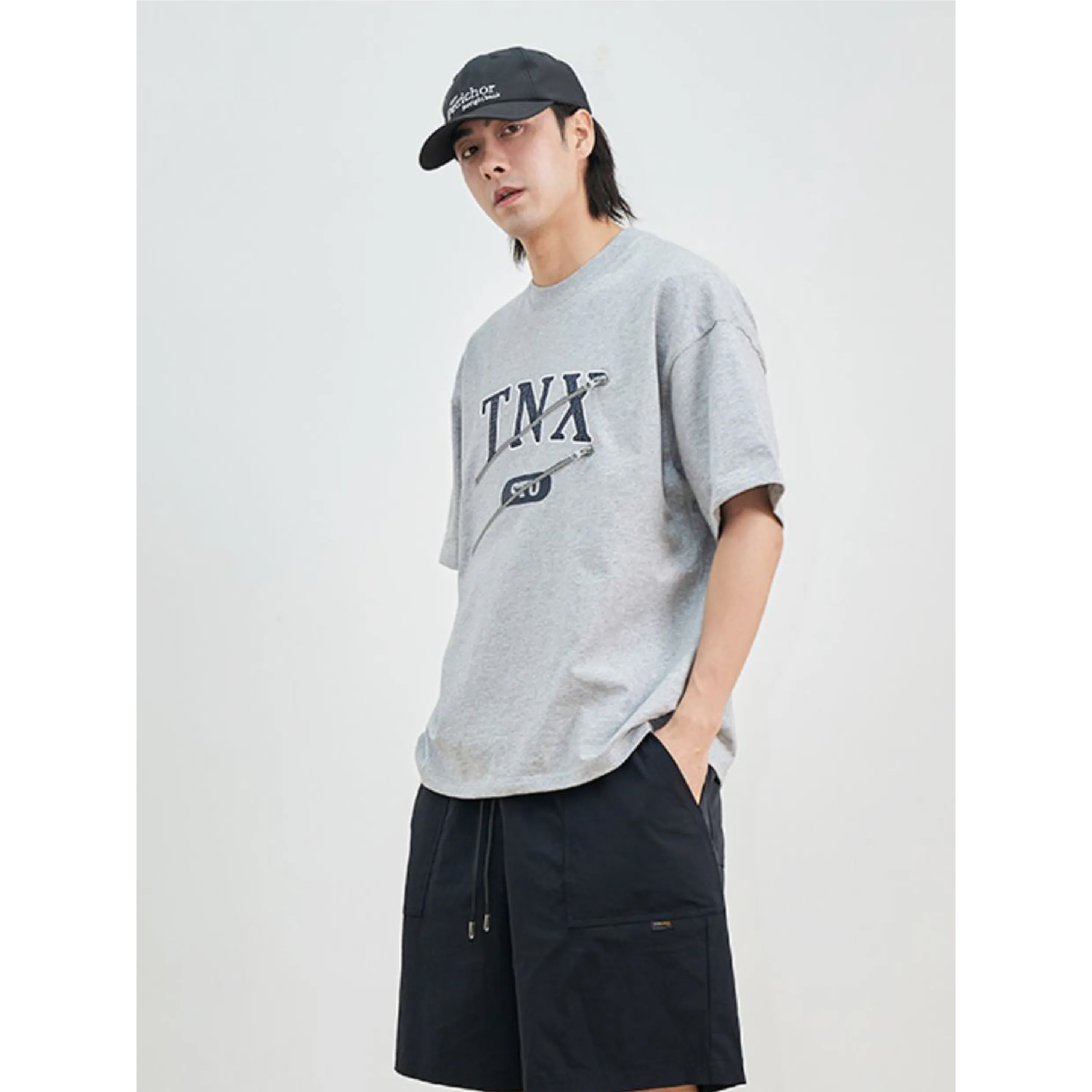 TANOXI Cracked zipper 爆裂紋 拉鍊短Tee [TNX-T060]