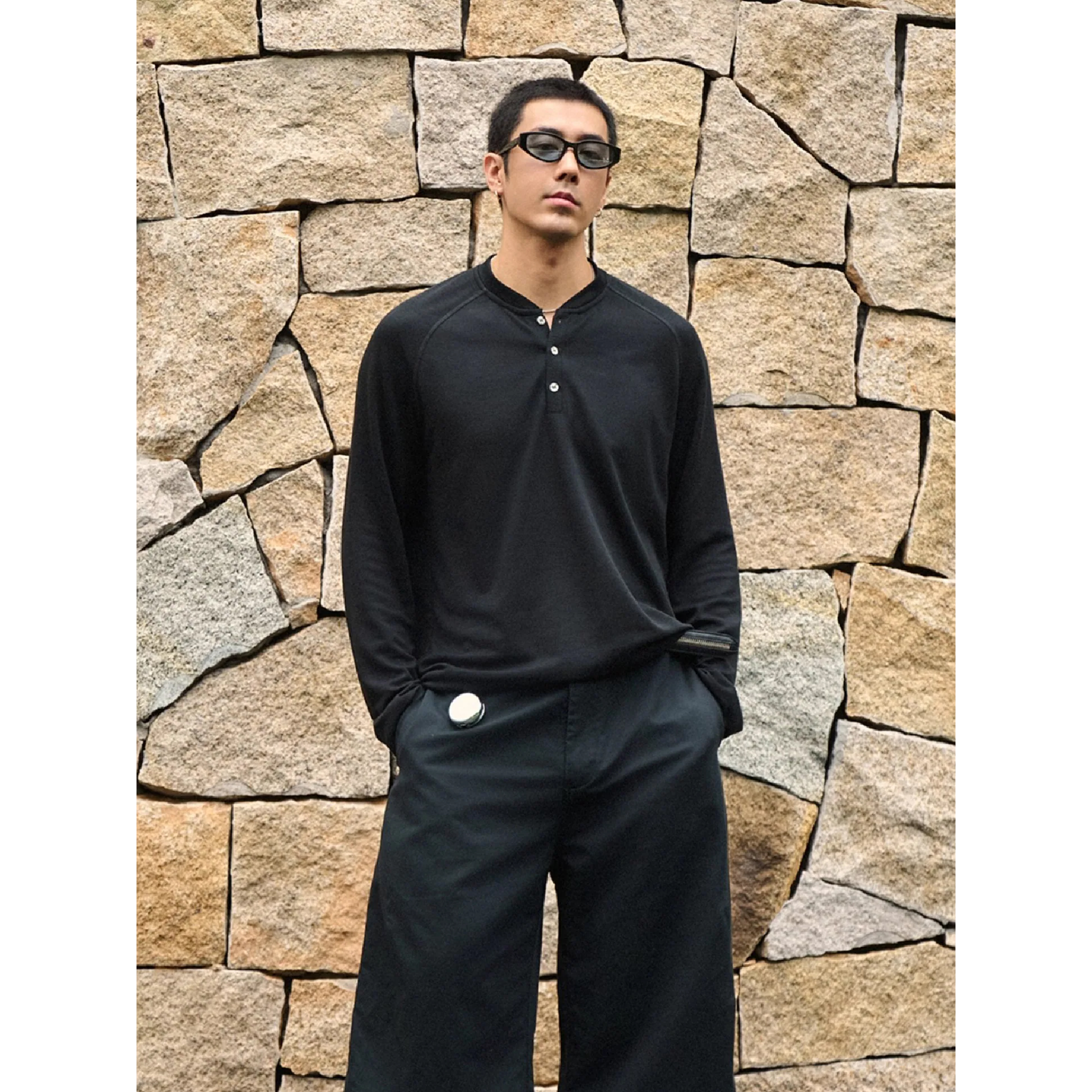 TANOXI Henley Collar LS Tee 天竺棉 亨利領長袖Tee [TNX-T355]