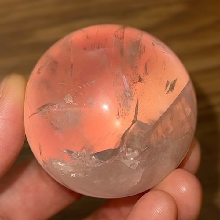 [原石] 星光粉晶 水晶球 約 38mm