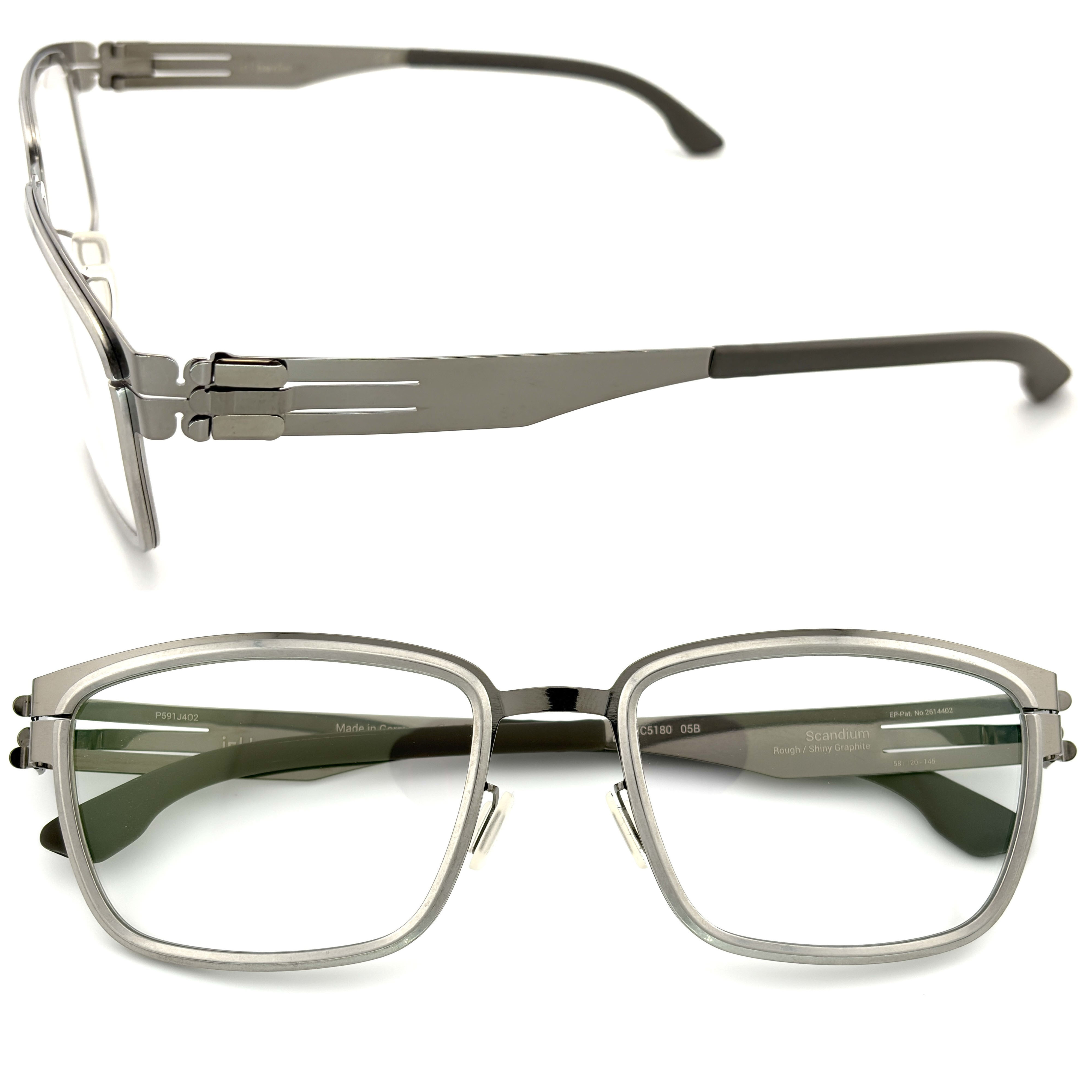 【ic! berlin】Scandium Rough/Shiny Graphite 58mm光學眼鏡♦(IC5180 05B)