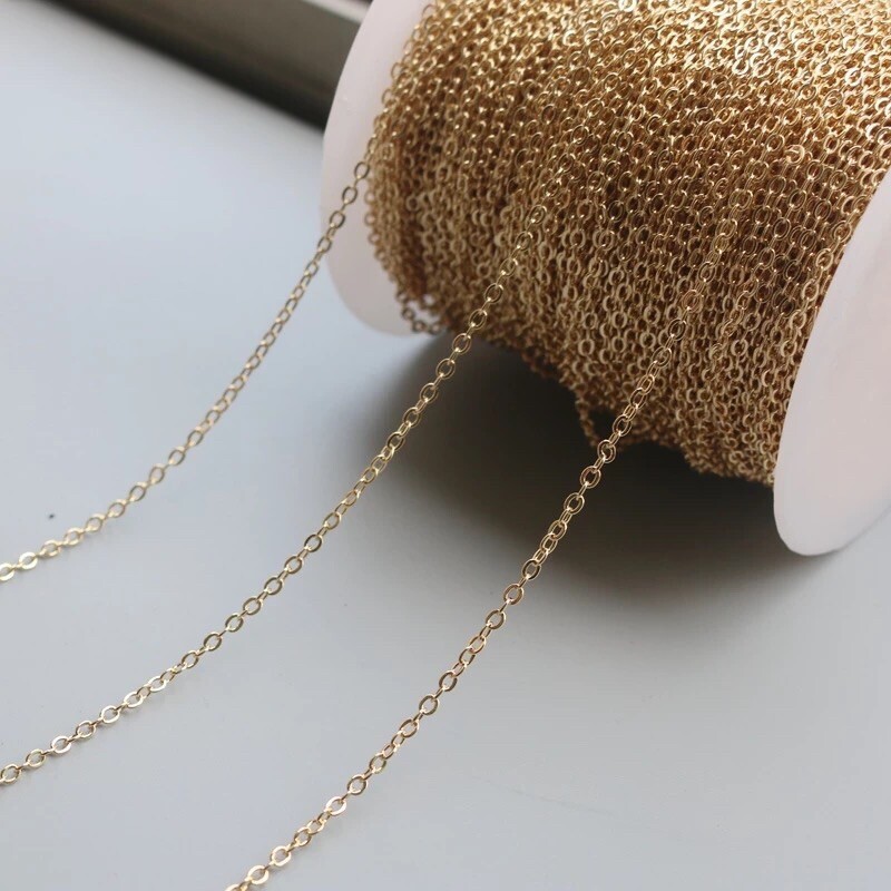 14KO字鍊條半成品(100cm)｜項鍊材料 DIY金屬材料