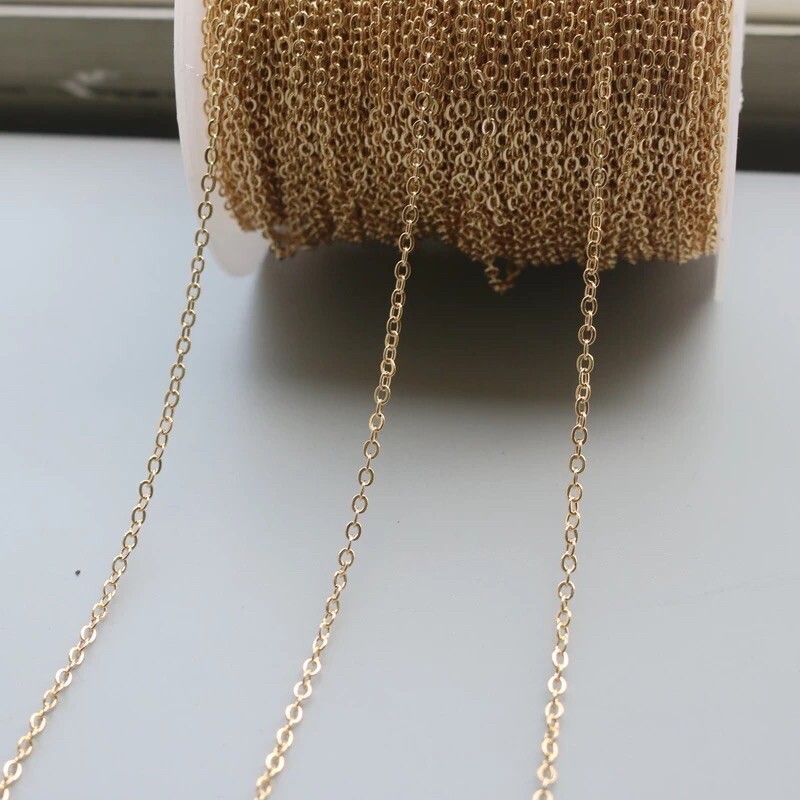 14KO字鍊條半成品(100cm)｜項鍊材料 DIY金屬材料