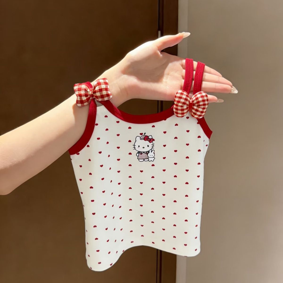 任選兩件$400【H1168】可愛蝴蝶結愛心吊帶上衣(80-130)