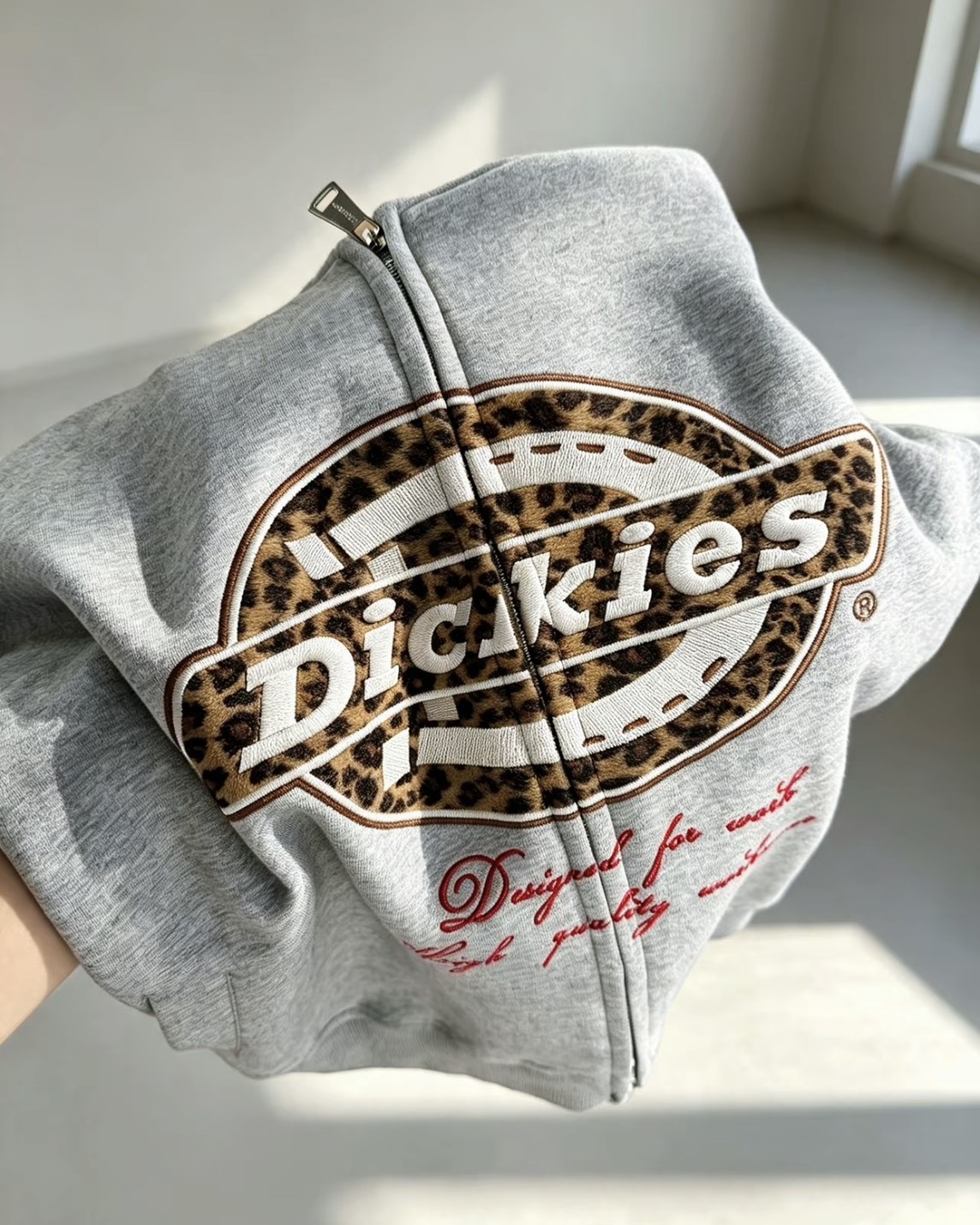 Dickies 重磅 美式 復古 豹紋 雙拉鍊 連帽外套 3色