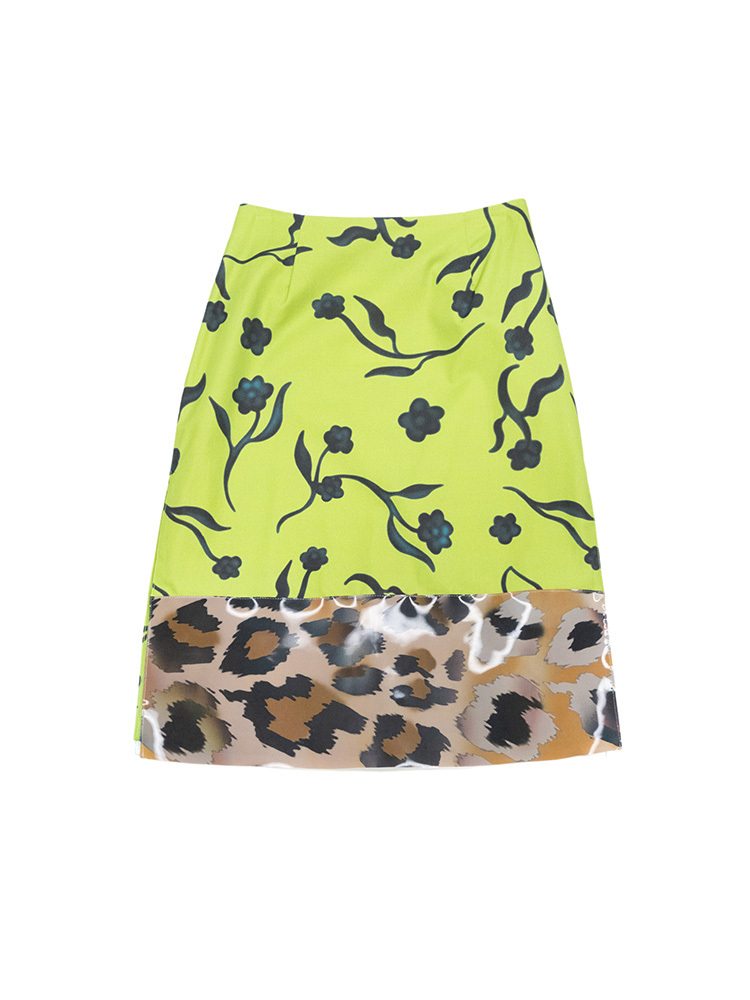 Patchwork Lenticular Midi Skirt