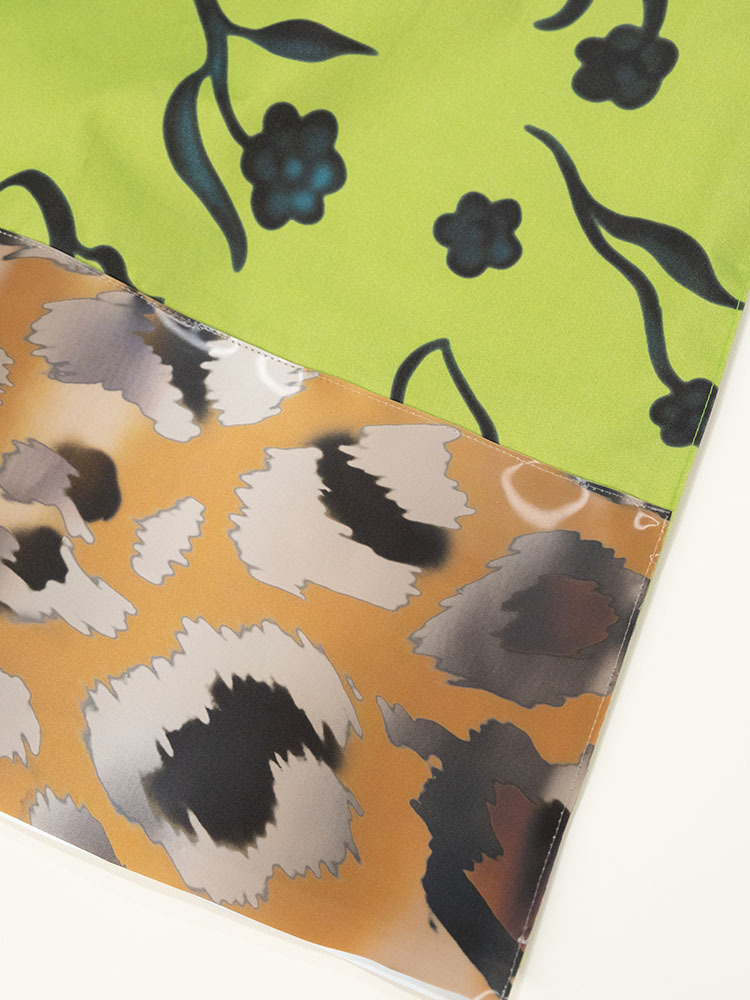 Patchwork Lenticular Midi Skirt