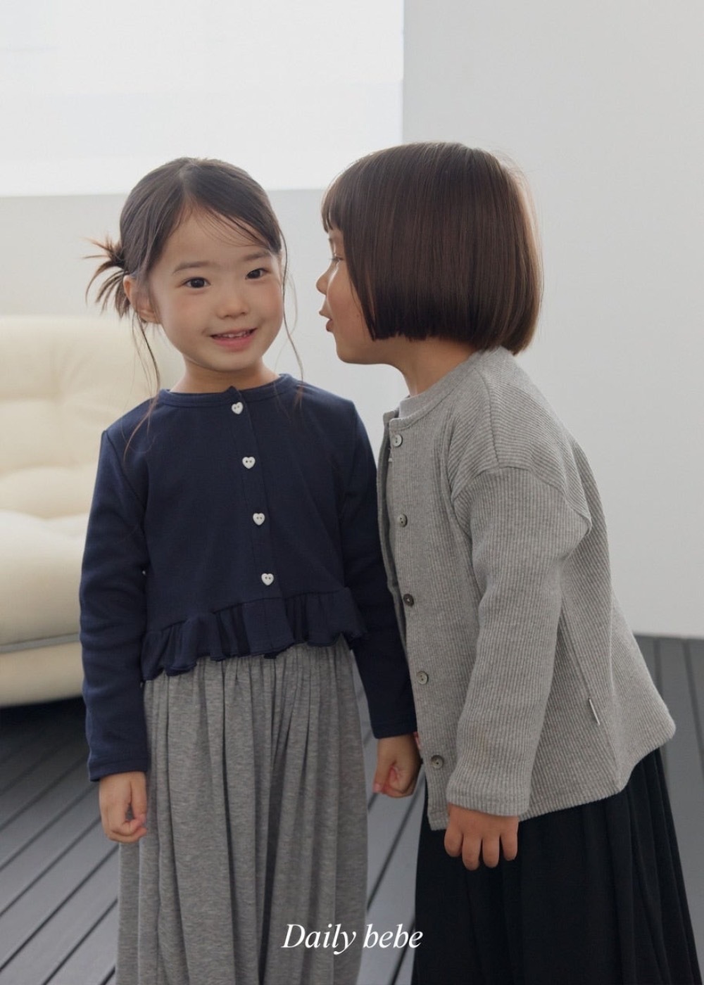 Dailybebe 愛心釦滾邊小外套 / 2色