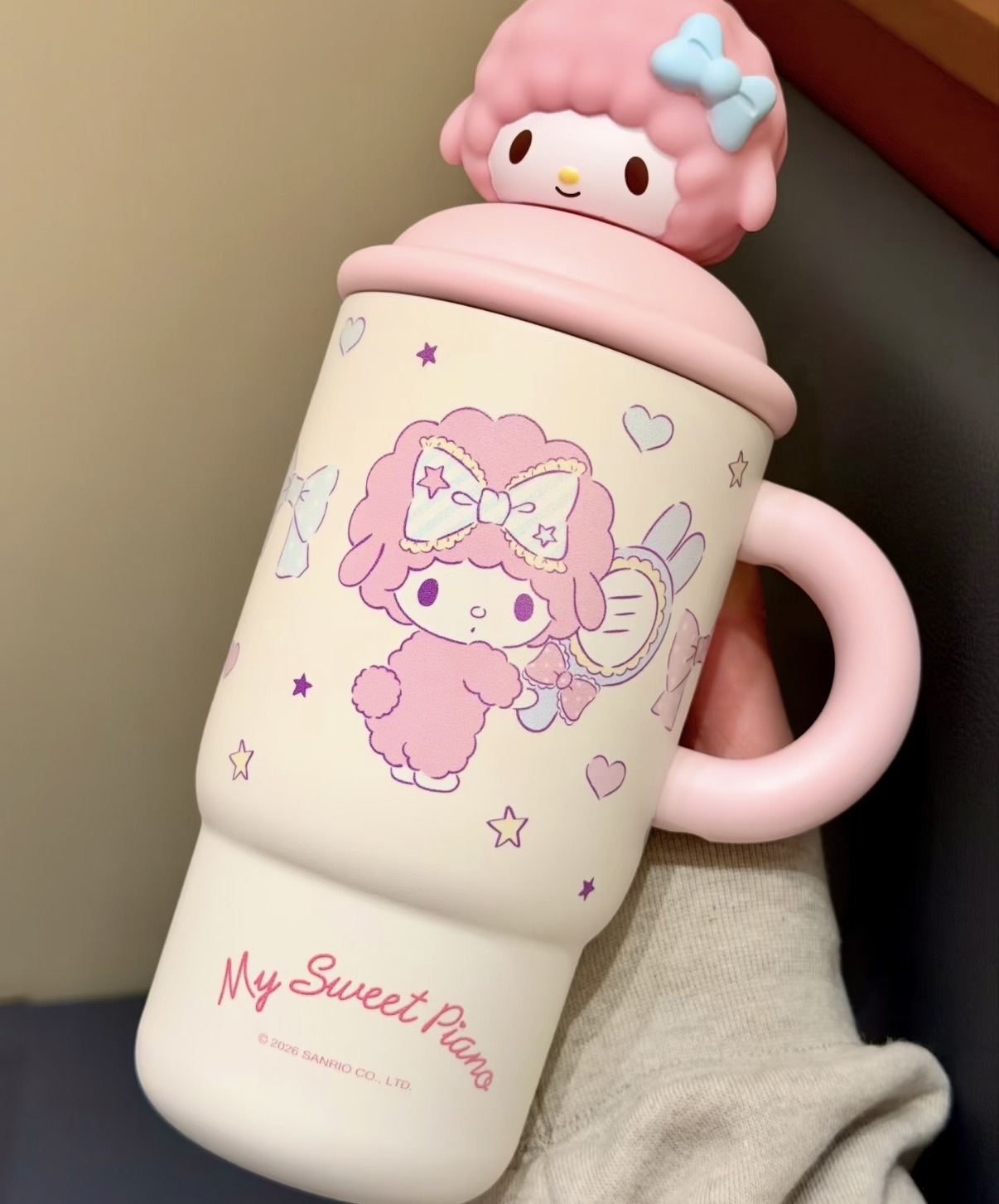 三麗鷗 立體造型水壺 650ml  彼安諾小羊