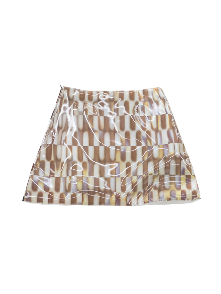 Lenticular Patch Front Mini Skirt