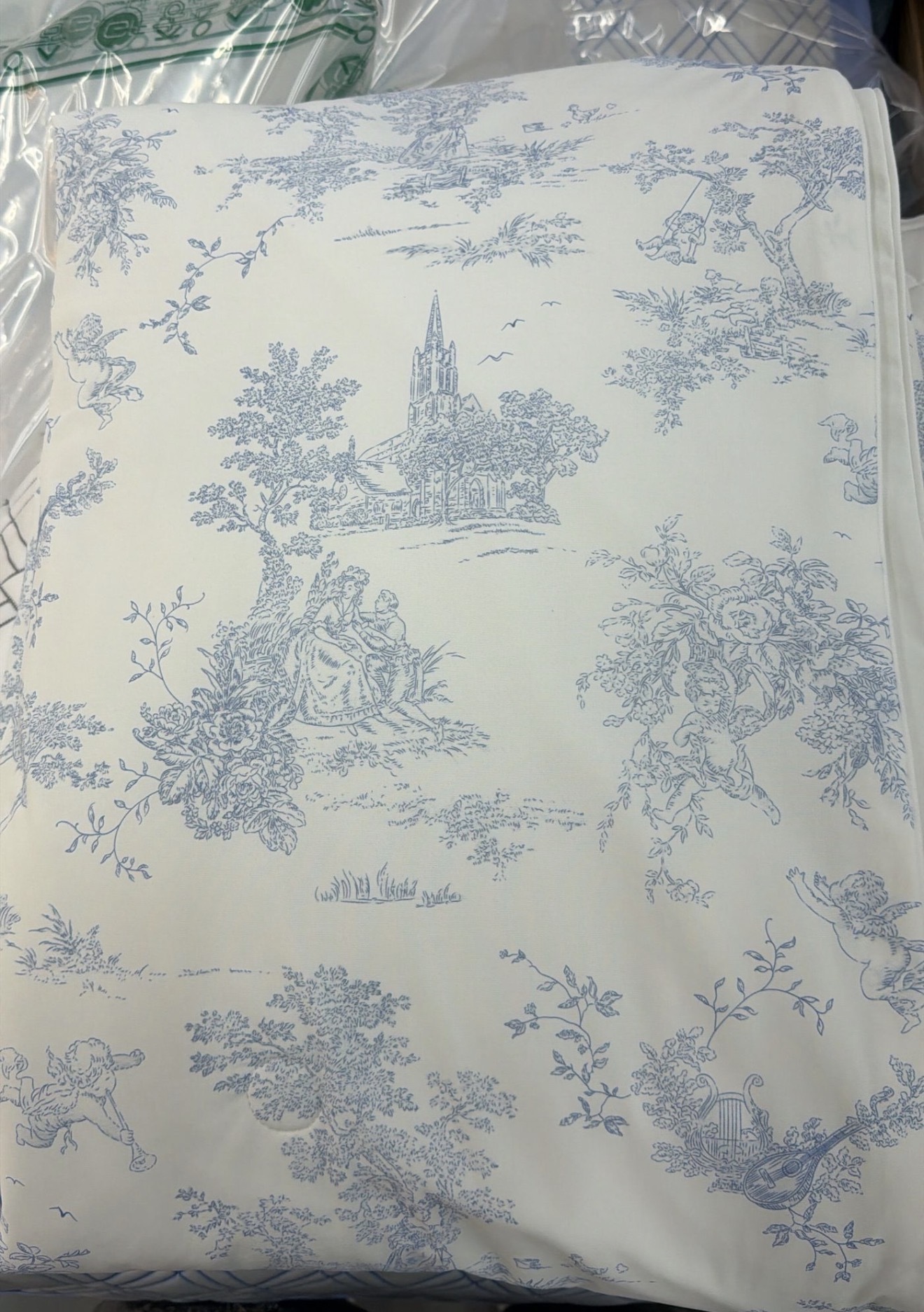 VH09 歐陸風情高級雙面莫代爾枕套-藍色 (50x70cm)