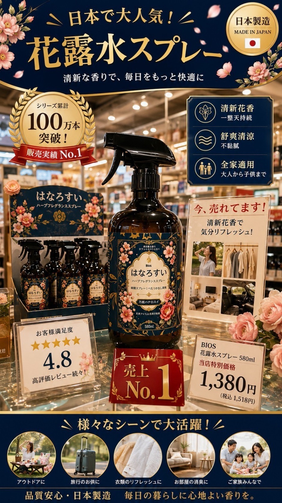 WSBB12596  🌿 BIOS 花露水草本香氛噴霧 🌿500ml（10月底）