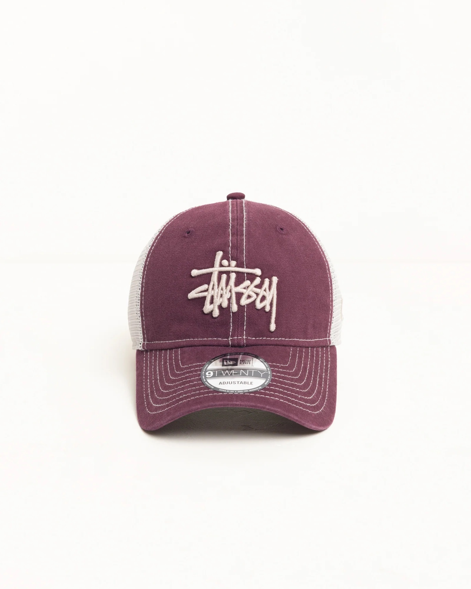 Stussy 9TWENTY Washed Basic Trucker Cap Maroon