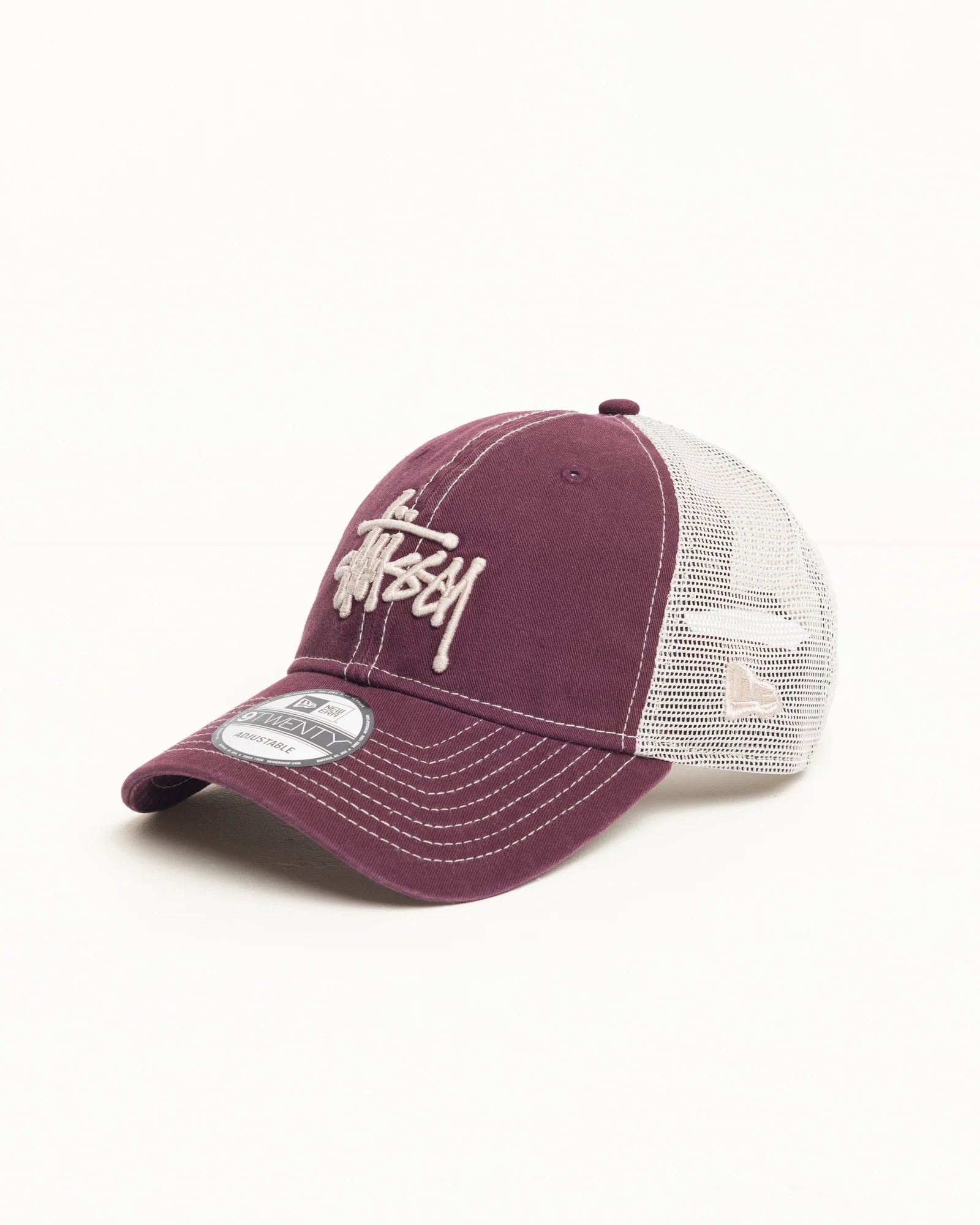 Stussy 9TWENTY Washed Basic Trucker Cap Maroon