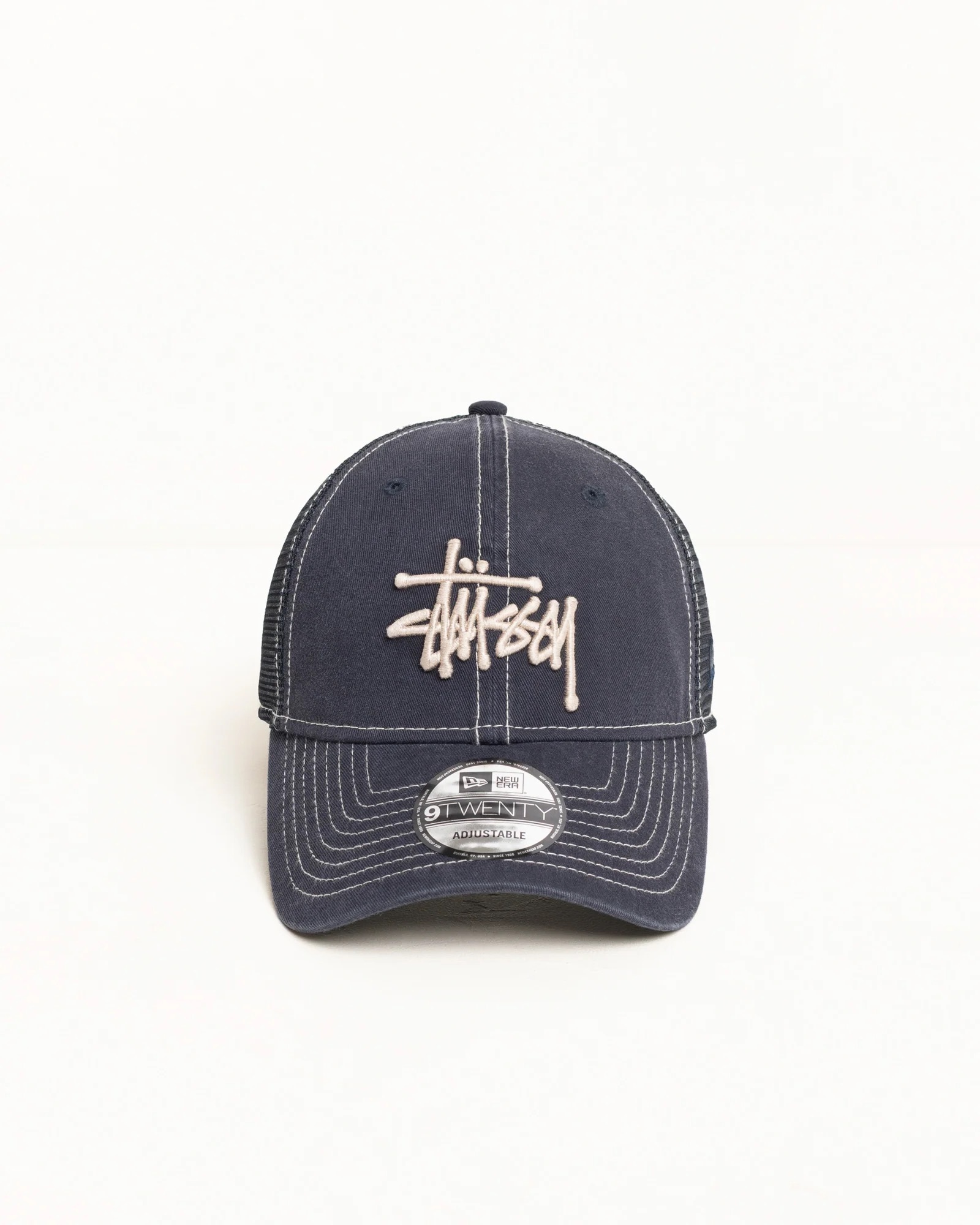 Stussy 9TWENTY Washed Basic Trucker Cap Navy