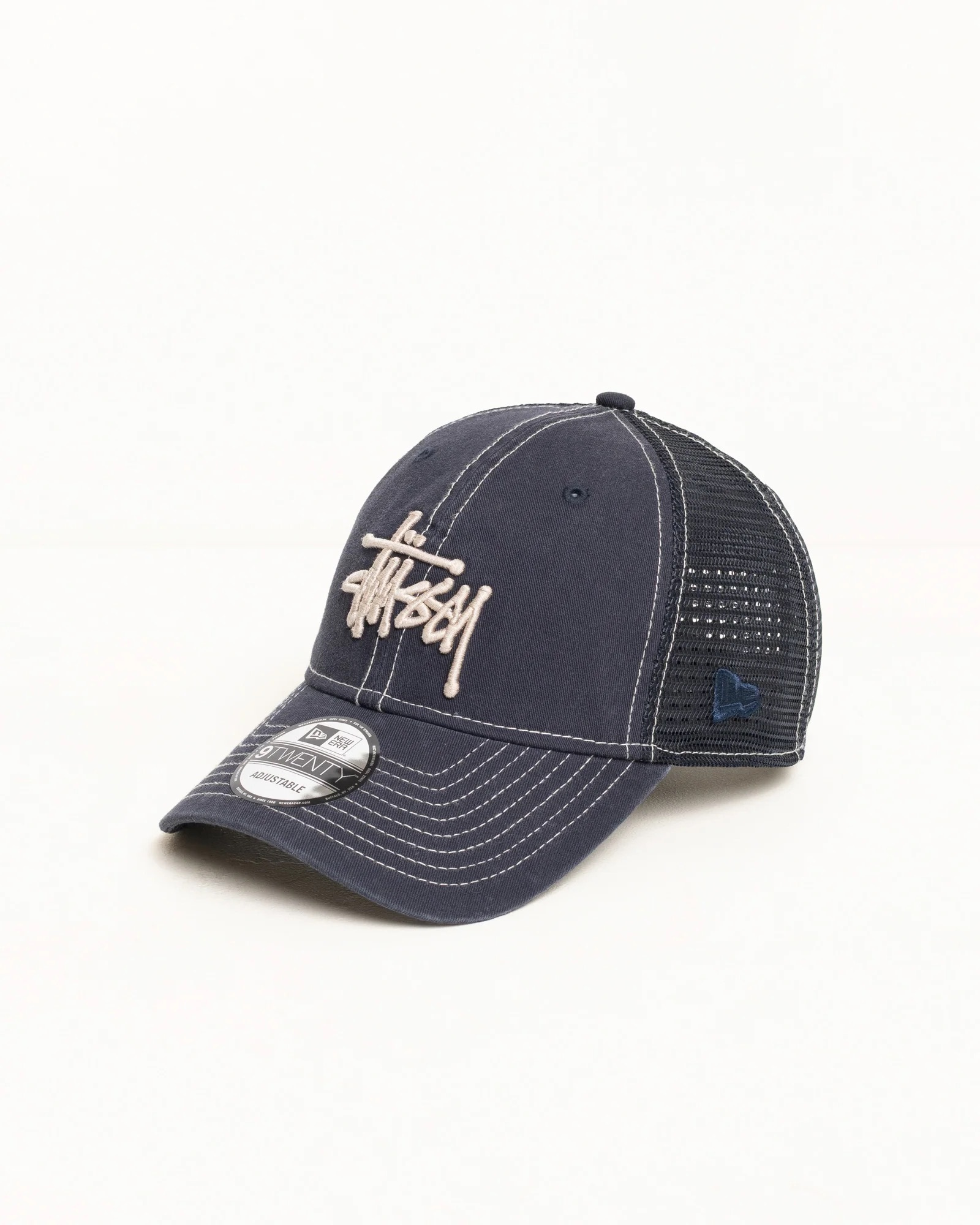 Stussy 9TWENTY Washed Basic Trucker Cap Navy