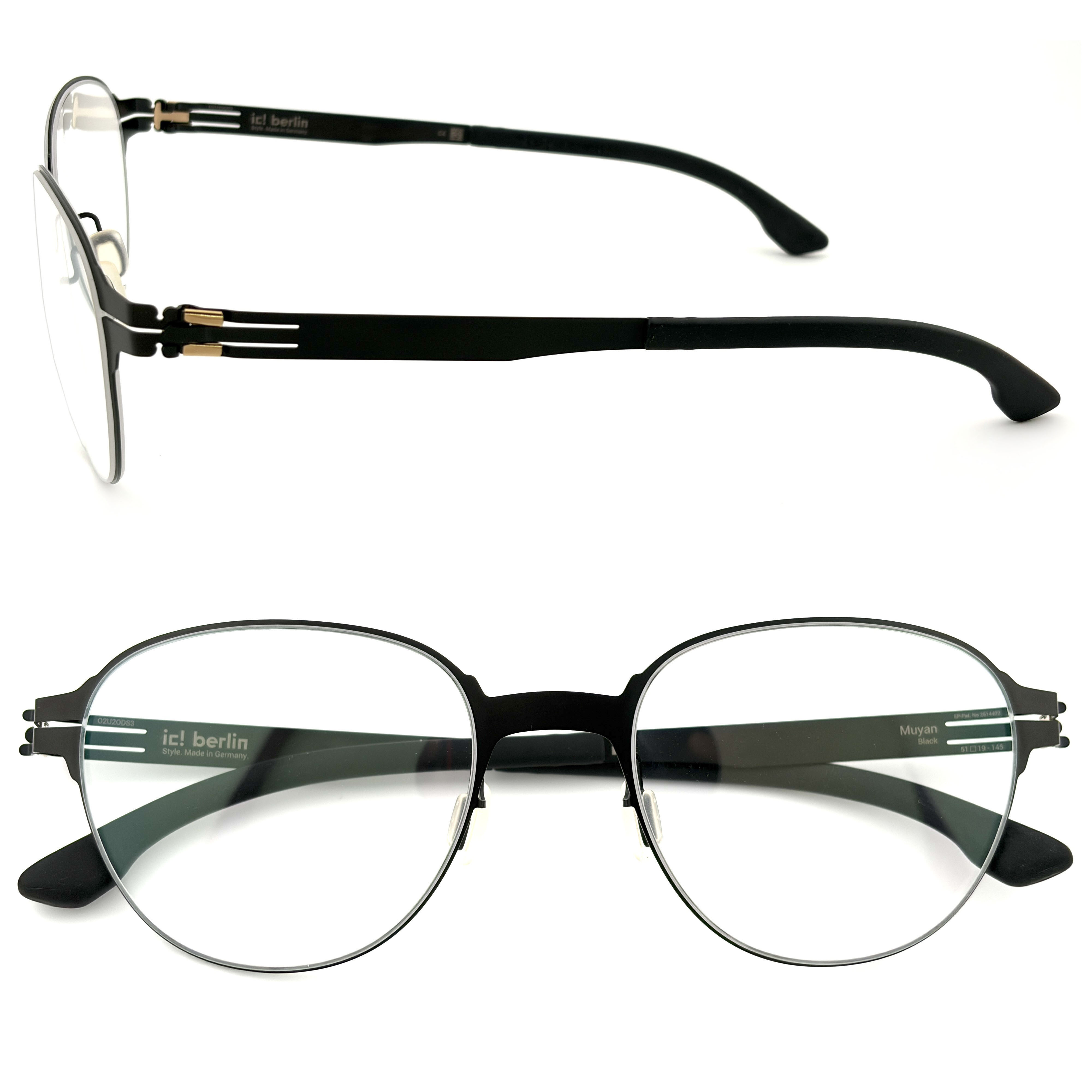 【ic! berlin】Muyan Black 51mm光學眼鏡(IC5135-D 002)♦黑色