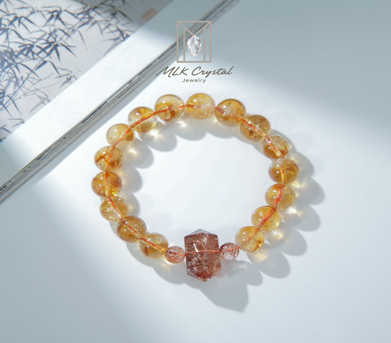 AC01 財富之石|天然黃塔晶黑金超手串11mm  [H2411ZC6571] $748