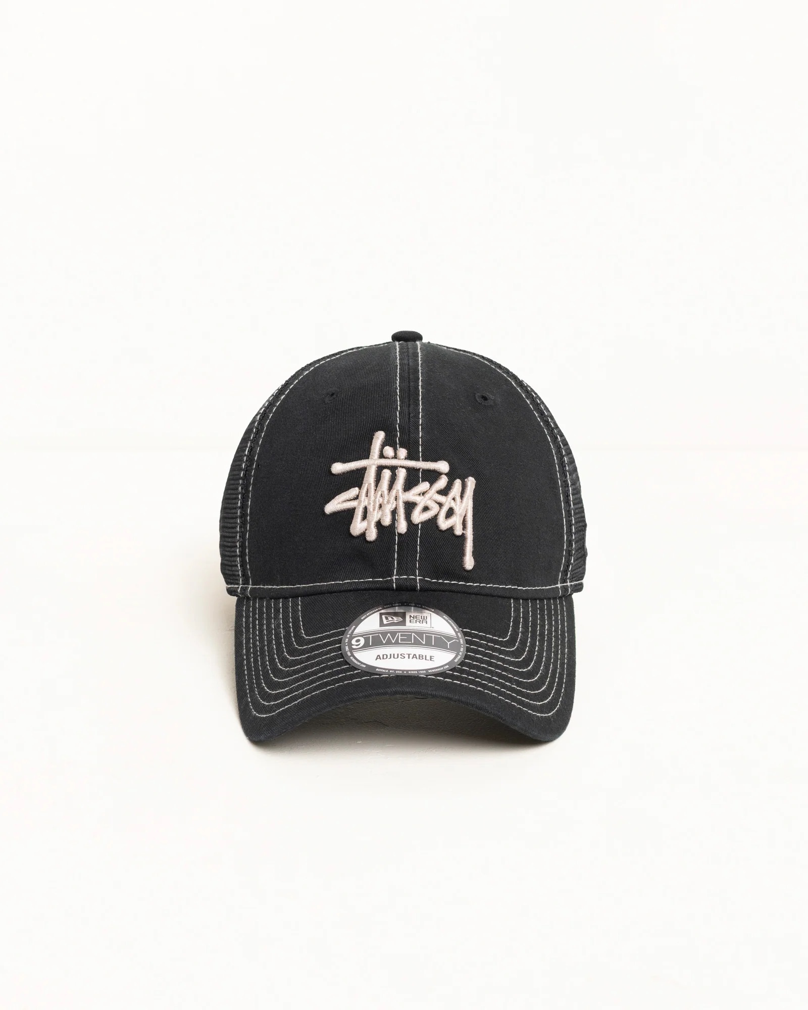 Stussy 9TWENTY Washed Basic Trucker Cap Black