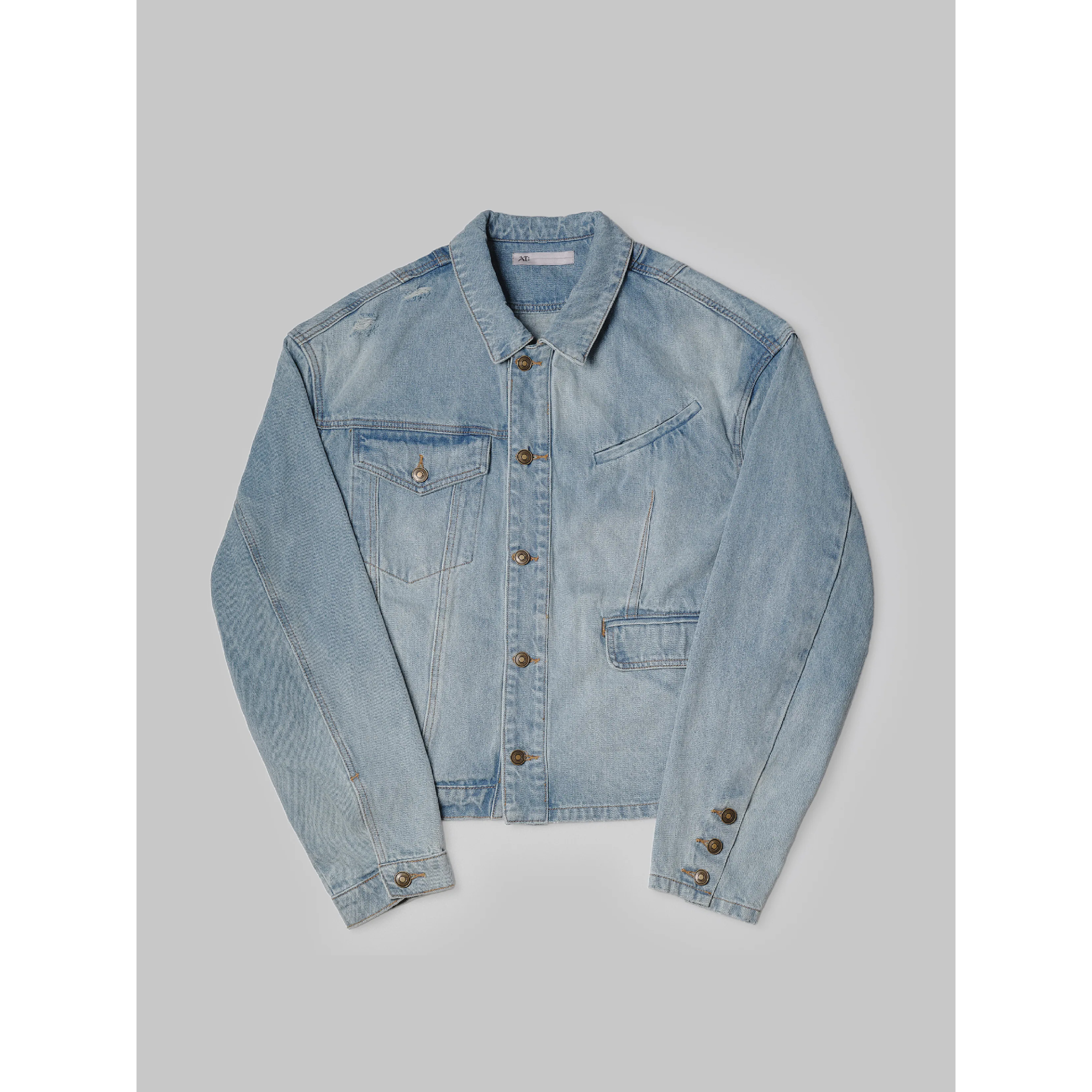 Anonymous Talking Asymmetrical Denim Jacket 水洗牛仔外套