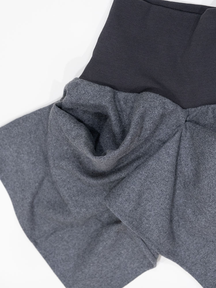 Grey Wool Fold Pocket Mini Skirt