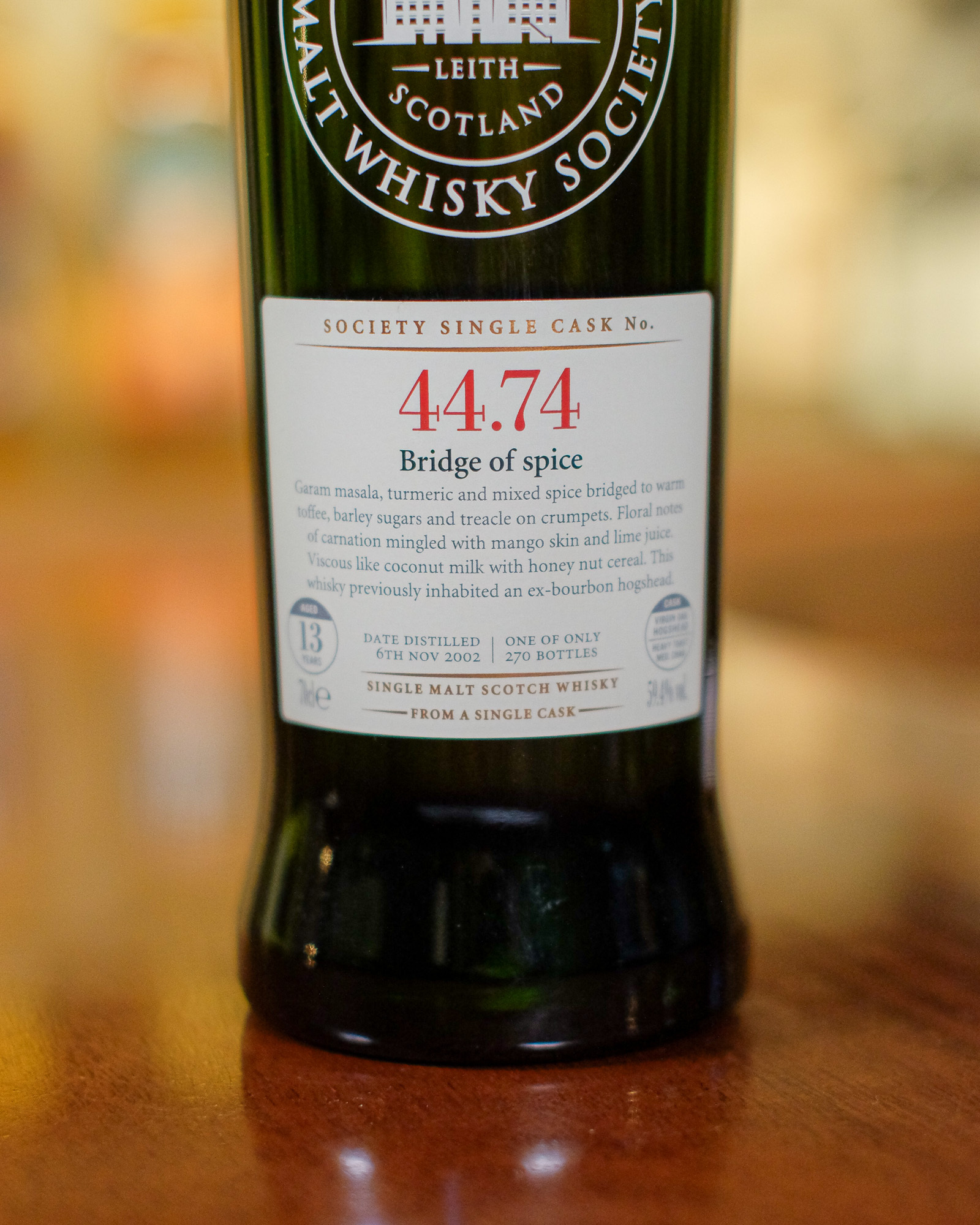 44.74 (Craigellachie) 2002/2016 13YO Virgin Heavy Toast Medium Char Oak Hogshead 59.4% The Scotch Malt Whisky Society (SMWS)