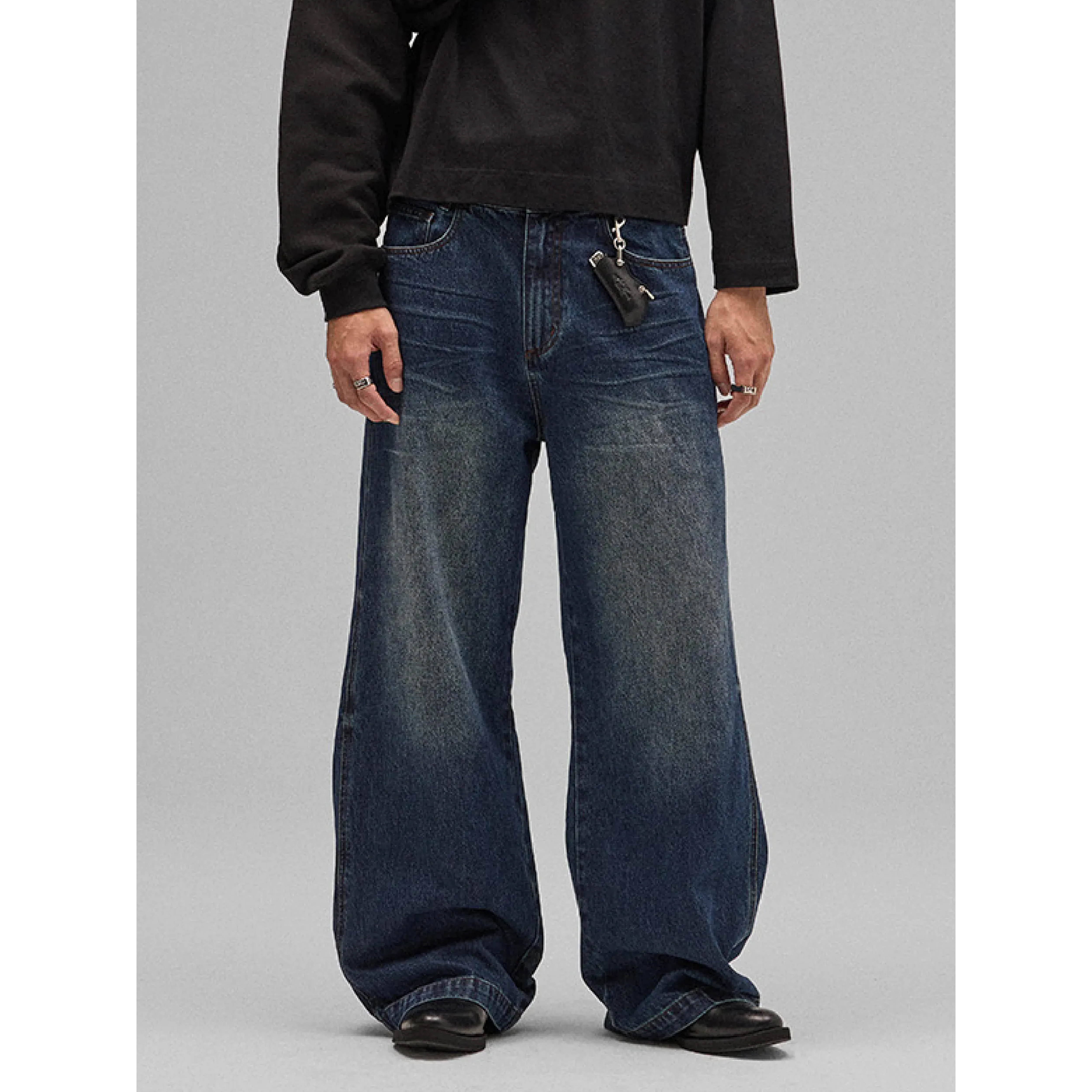 Anonymous Talking Pleated Denim Pants 褶皺牛仔長褲