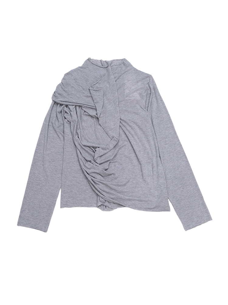Grey Asymmetric Tencel Top