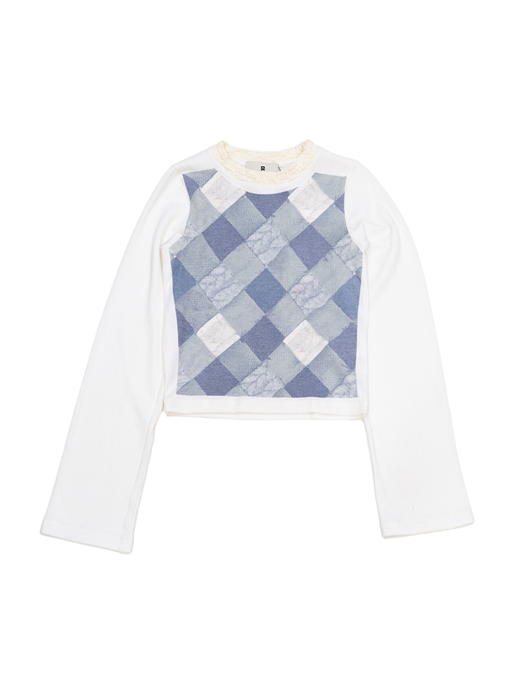 White “Plate IX” Printed Top