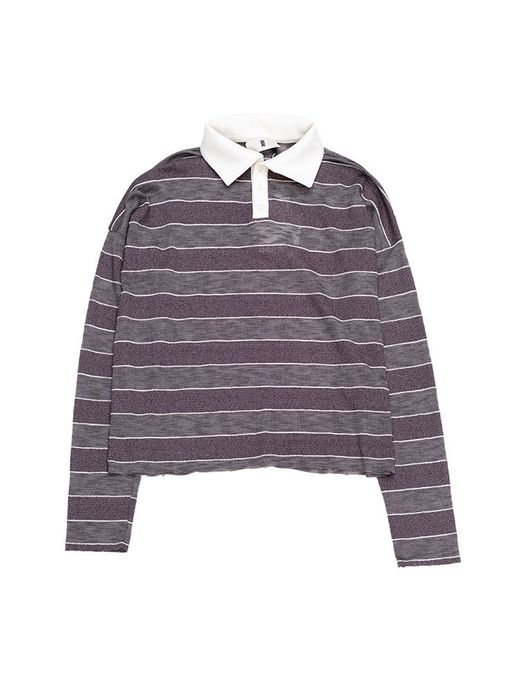 Striped Spread Collar Polo