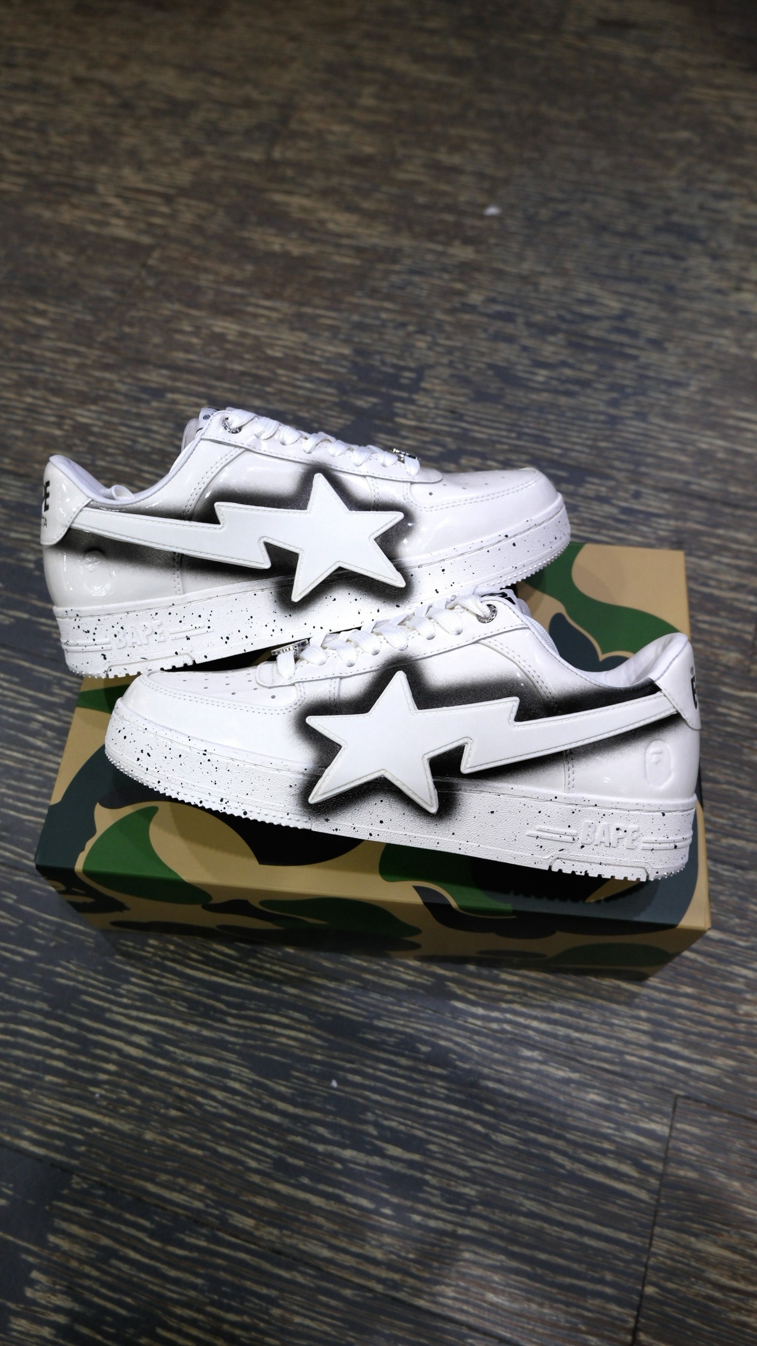 BAPE STA OS 漆皮 潑漆 潑墨 流星鞋 板鞋 0ZXSHM310911Q