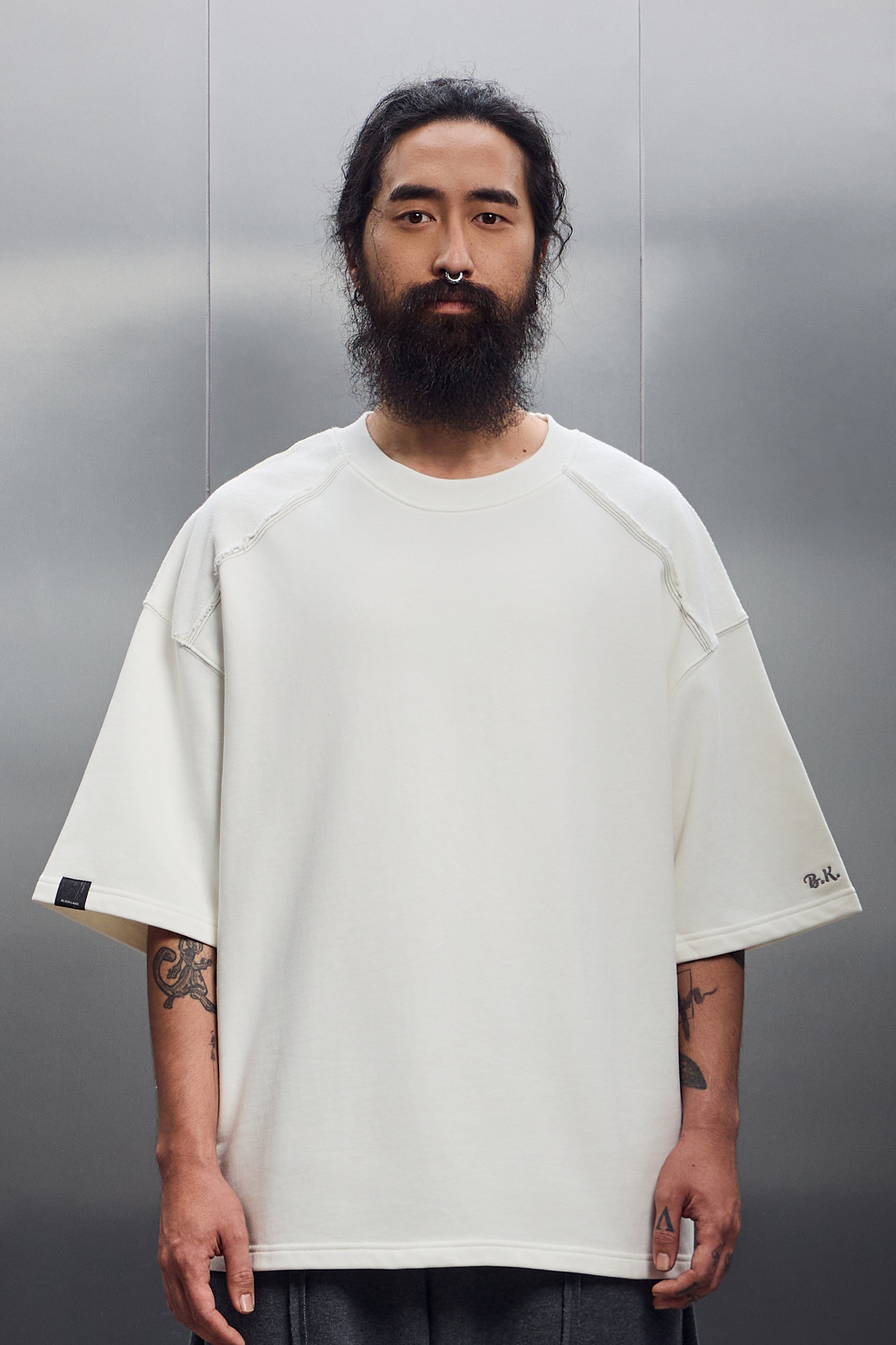 反向拼接寬版短袖上衣｜Splice Oversized T-Shirt