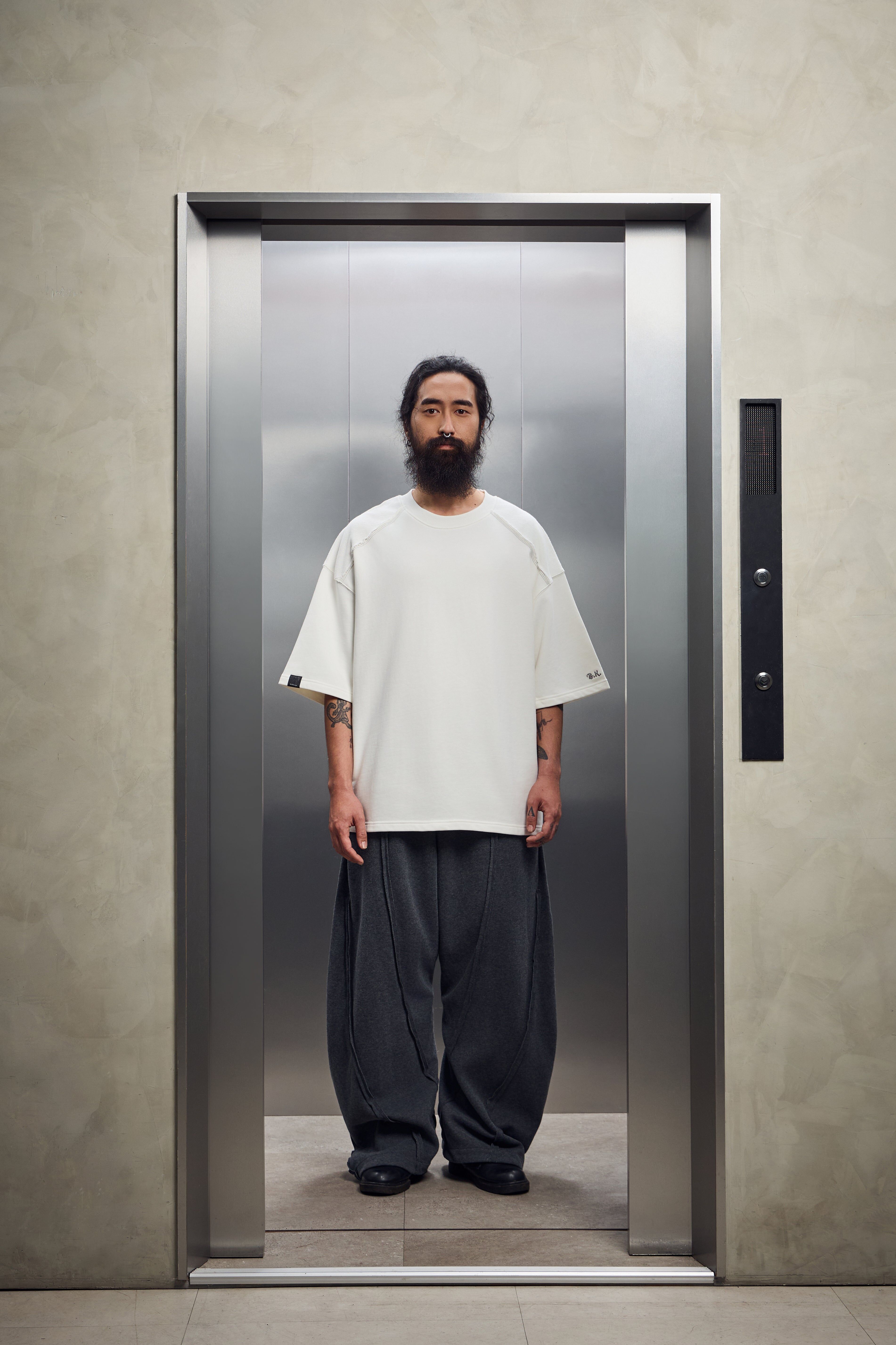 反向拼接寬版短袖上衣｜Splice Oversized T-Shirt