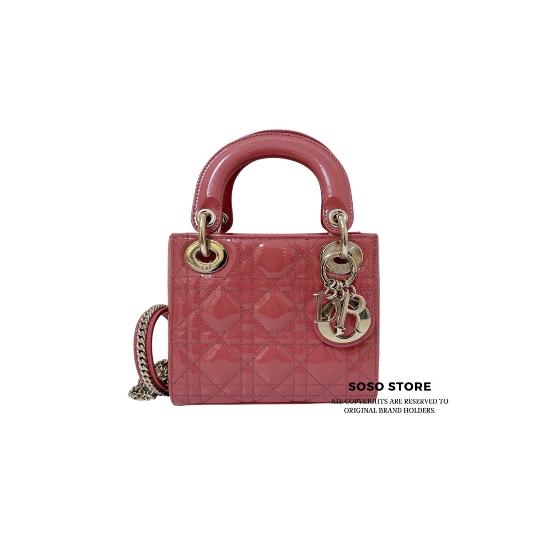 Christian Dior Mini Lady - Strawberry Pink / GHW