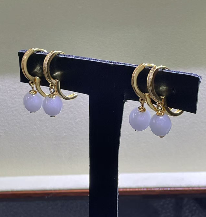 AD826 翡翠紫珠耳飾 $788