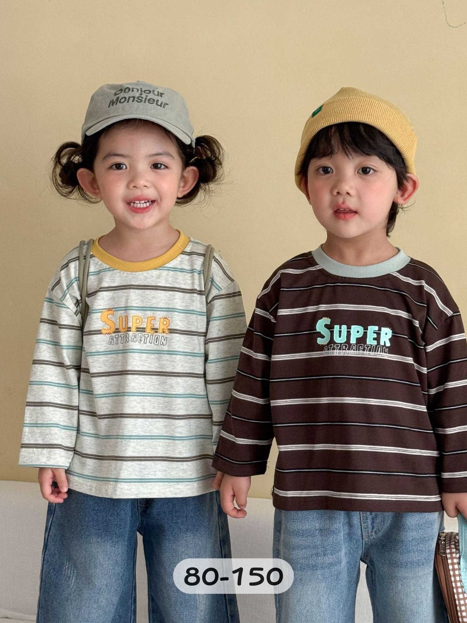 復古SUPER條紋 長袖上衣