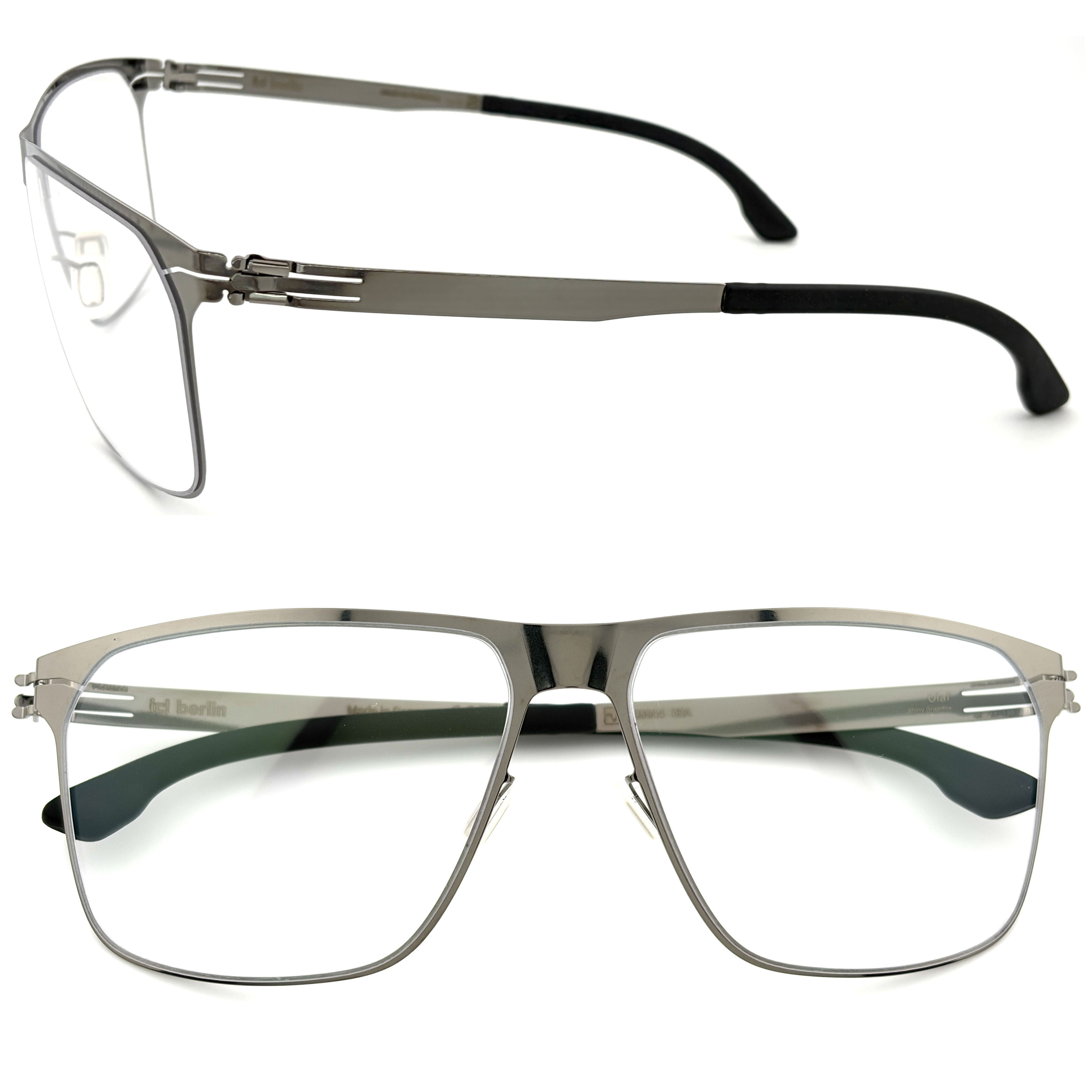 【ic! berlin】Olaf Shiny Graphite 62mm光學眼鏡(IC5044 02A)♦亮石墨色